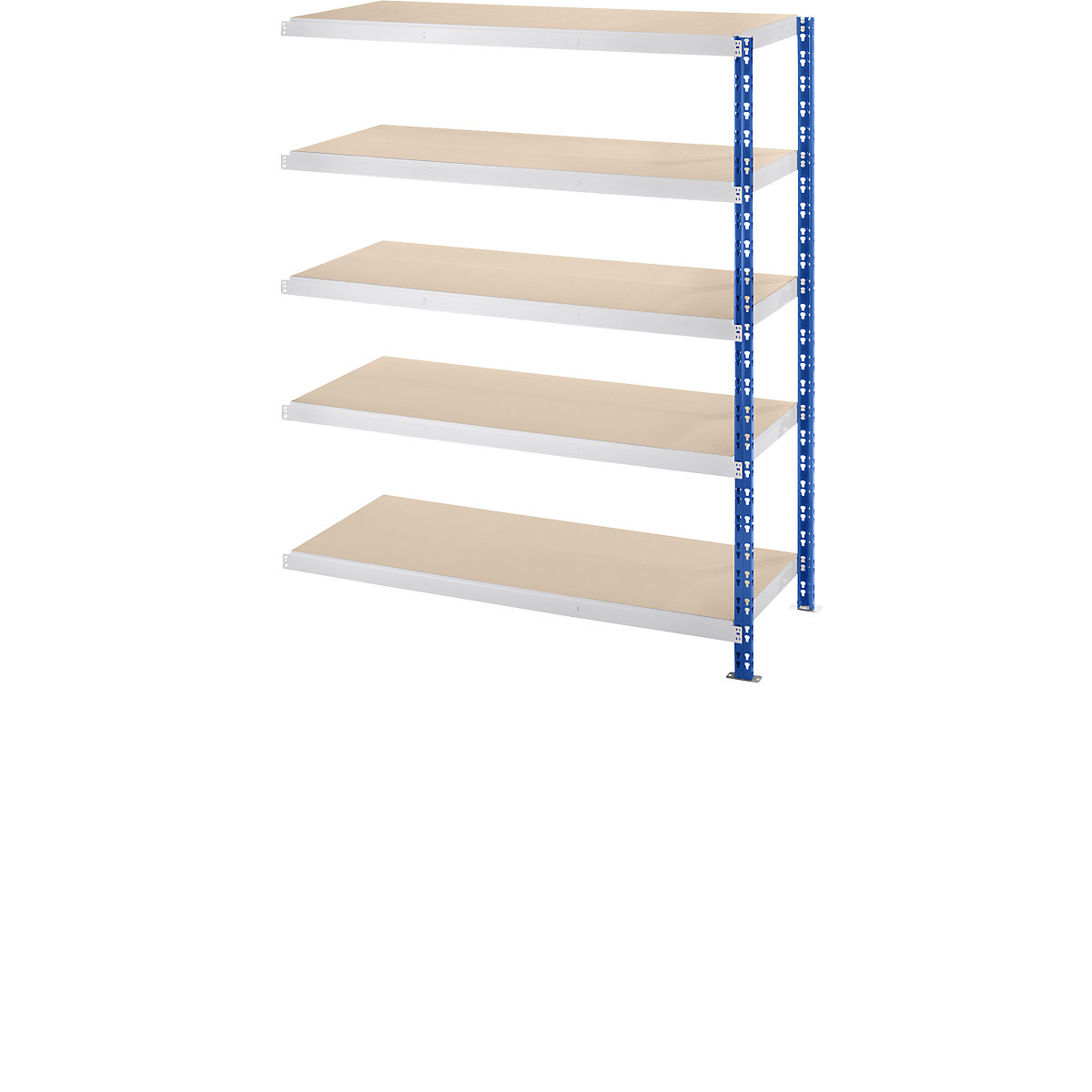 Wide span boltless shelf unit with chipboard shelves – eurokraft basic, depth 600 mm, extension shelf unit, HxW 1820 x 1525 mm