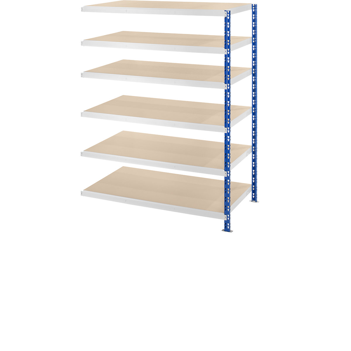 Wide span boltless shelf unit with chipboard shelves – eurokraft basic, depth 800 mm, extension shelf unit, HxW 1976 x 1525 mm
