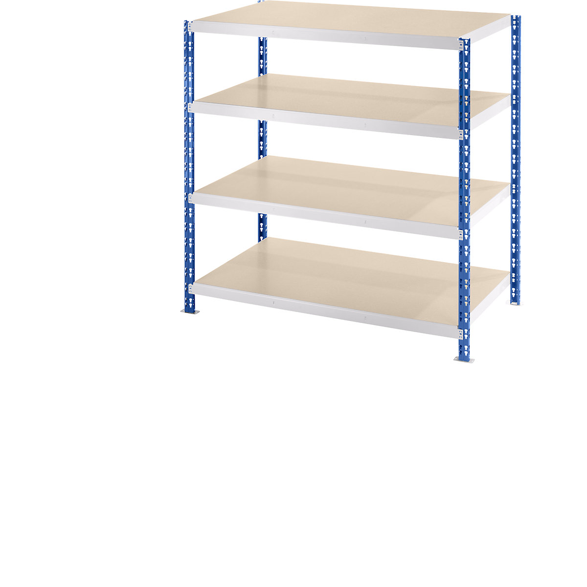 Wide span boltless shelf unit with chipboard shelves – eurokraft basic, depth 800 mm, standard shelf unit, HxW 1508 x 1550 mm