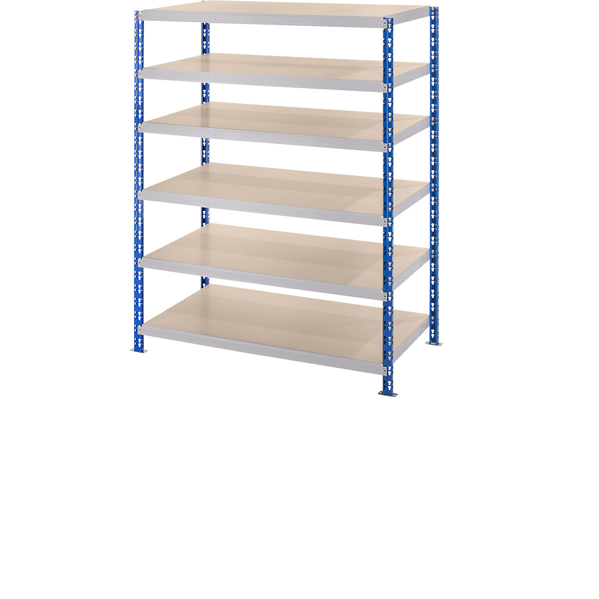 Wide span boltless shelf unit with chipboard shelves – eurokraft basic, depth 800 mm, standard shelf unit, HxW 1976 x 1550 mm