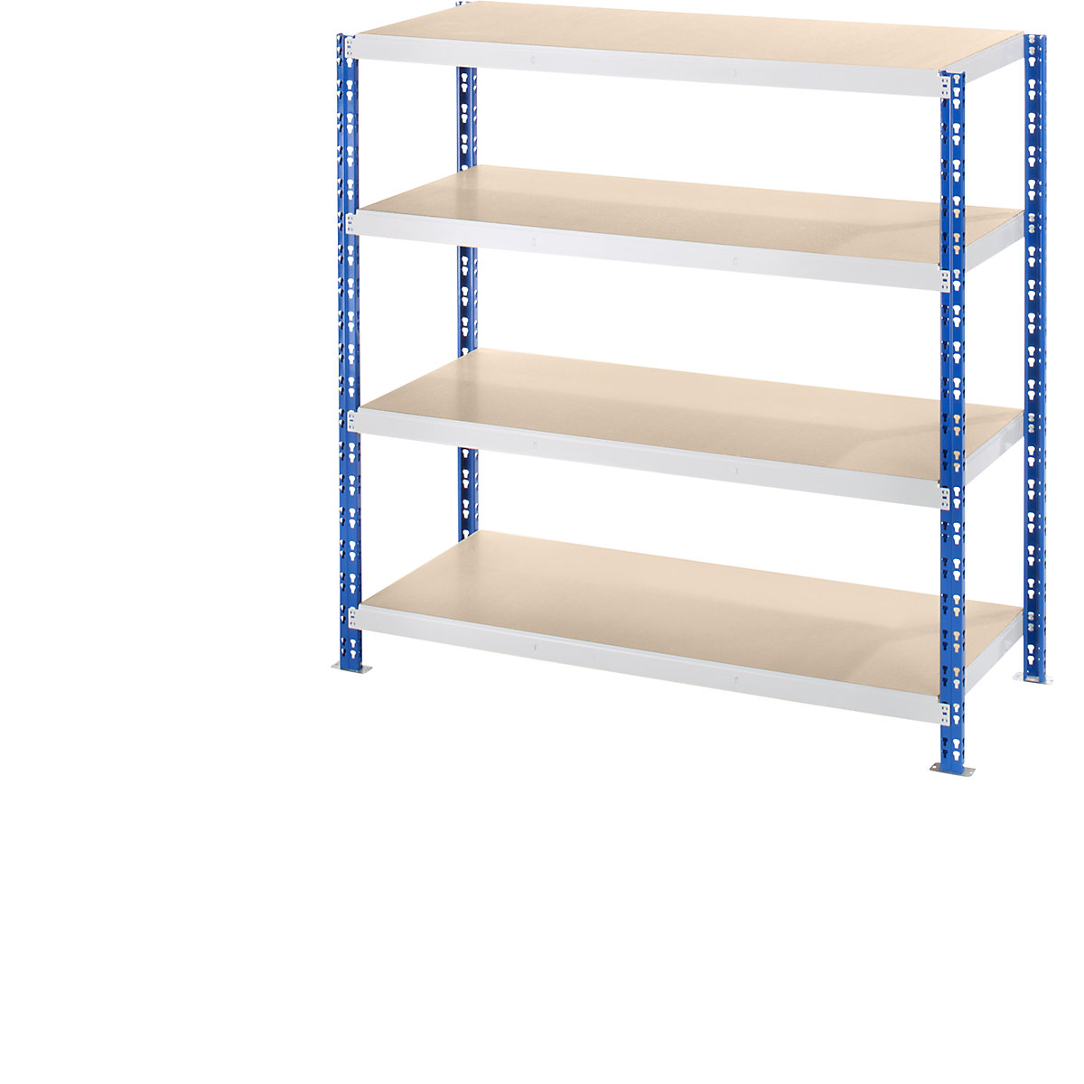 Wide span boltless shelf unit with chipboard shelves – eurokraft basic, depth 600 mm, standard shelf unit, HxW 1508 x 1550 mm