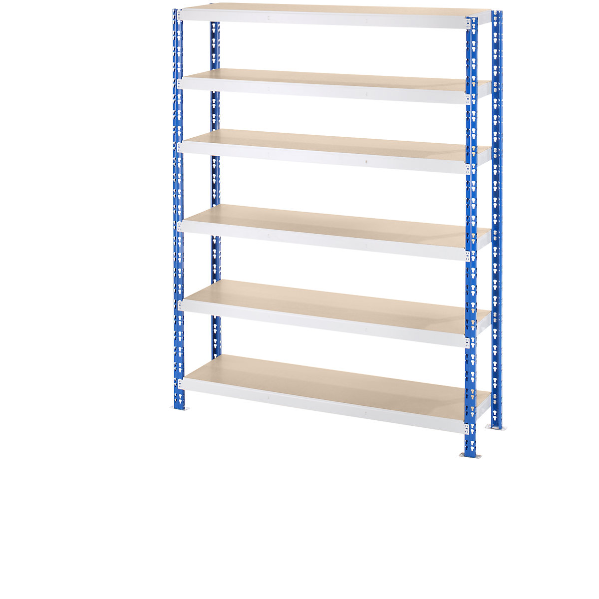 Wide span boltless shelf unit with chipboard shelves – eurokraft basic, depth 500 mm, standard shelf unit, HxW 1976 x 1550 mm
