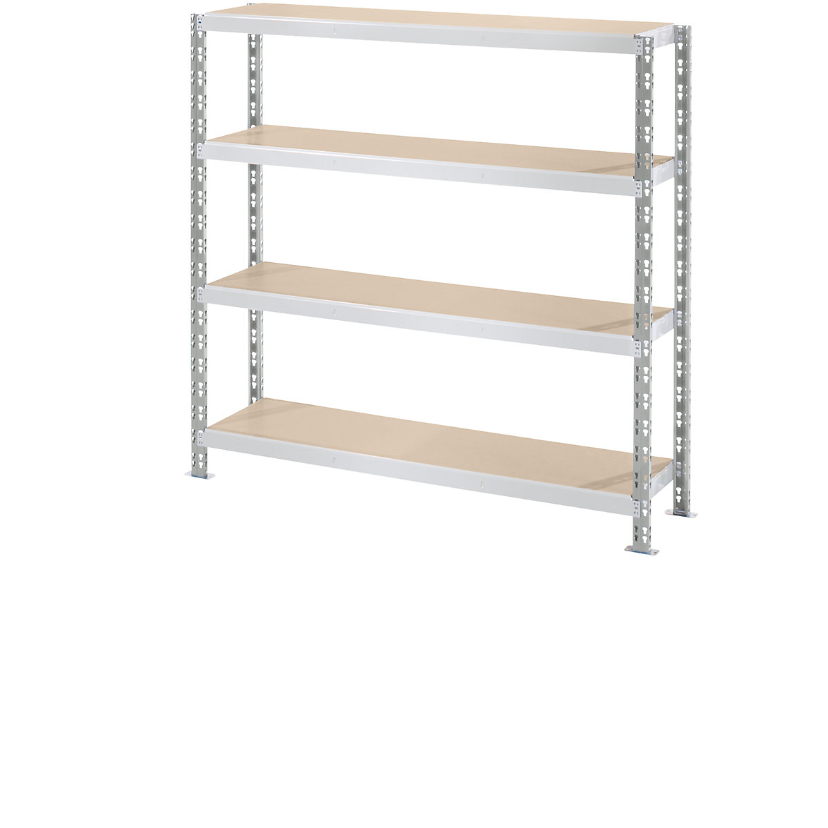 Wide span boltless shelf unit with moulded chipboard shelves, depth 400 mm, standard shelf unit, HxW 1508 x 1550 mm