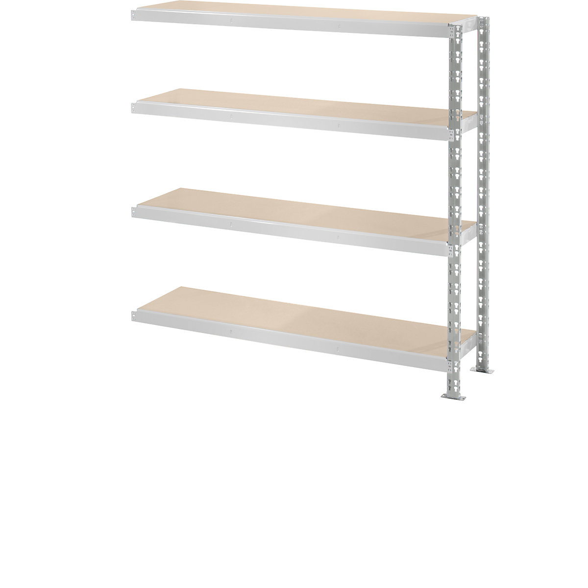 Wide span boltless shelf unit with moulded chipboard shelves, depth 500 mm, extension shelf unit, HxW 1508 x 1525 mm
