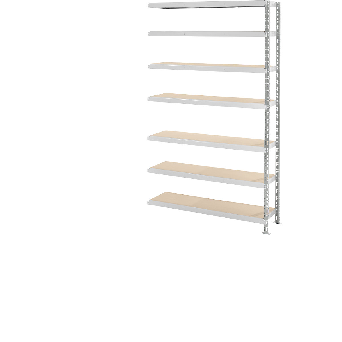 Wide span boltless shelf unit with moulded chipboard shelves, depth 400 mm, extension shelf unit, HxW 2522 x 1525 mm