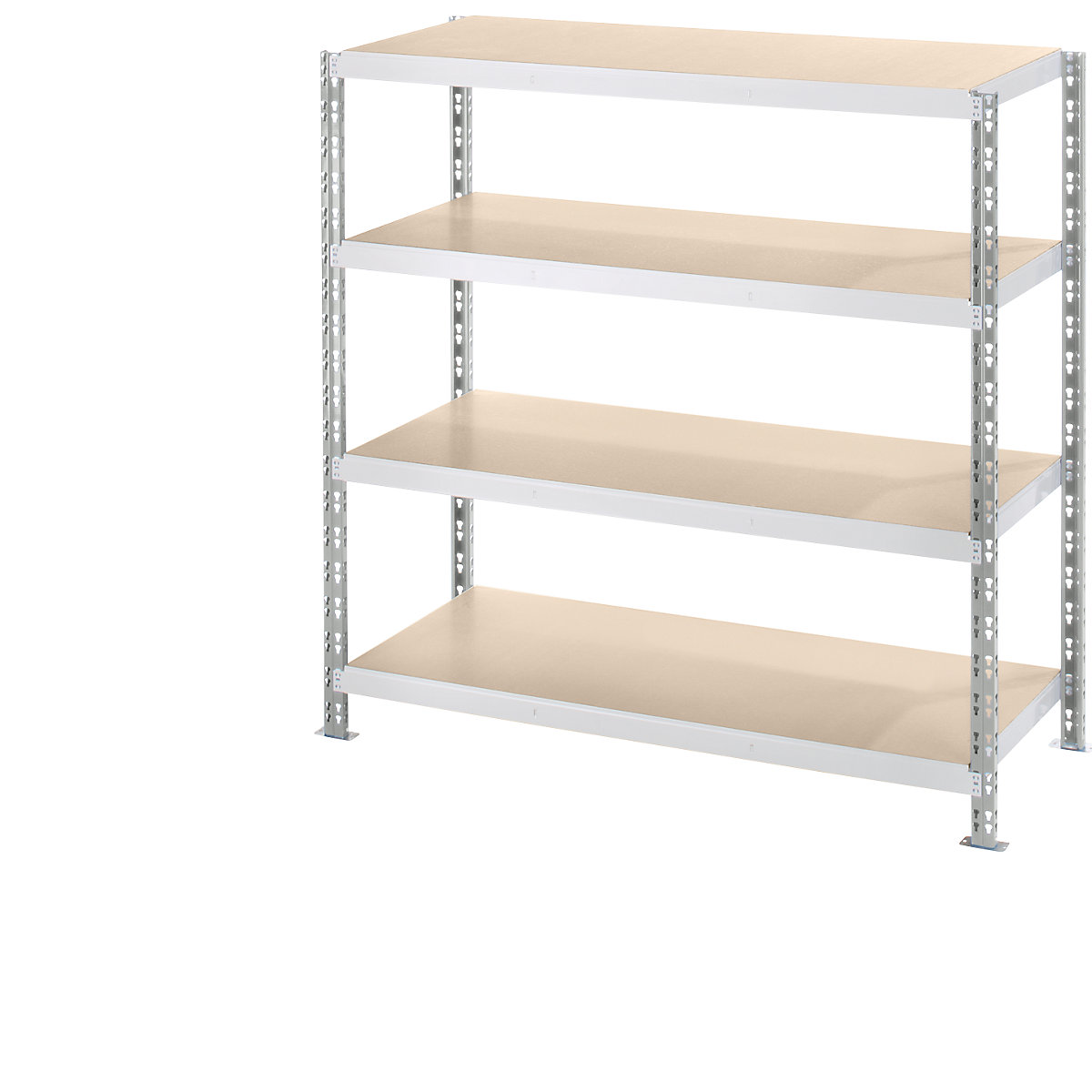 Wide span boltless shelf unit with moulded chipboard shelves, depth 700 mm, standard shelf unit, HxW 1508 x 1550 mm