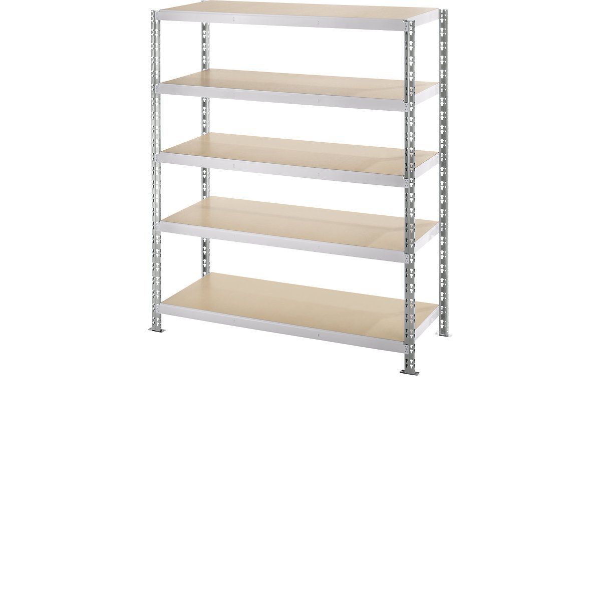 Wide span boltless shelf unit with moulded chipboard shelves, depth 700 mm, standard shelf unit, HxW 1820 x 1550 mm