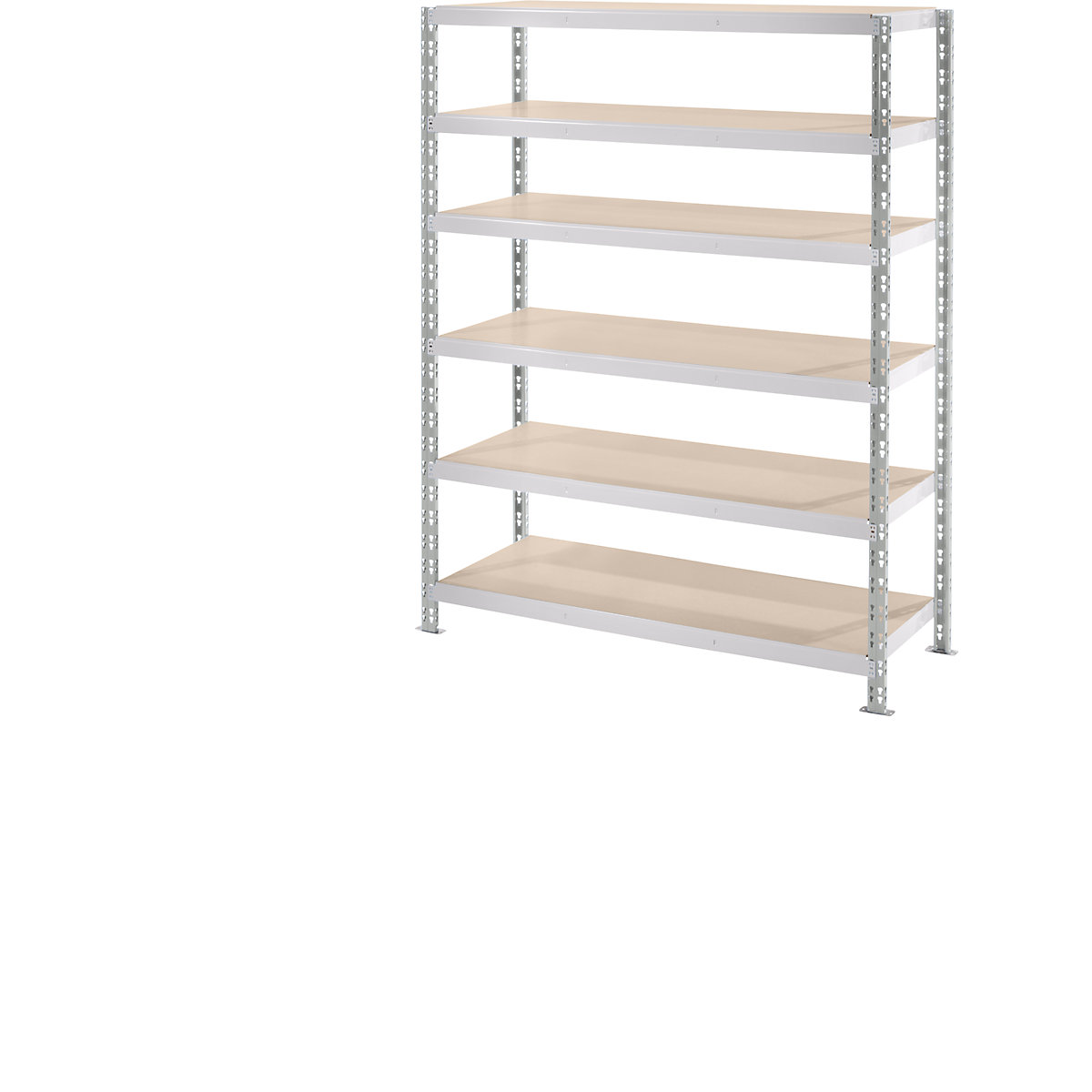 Wide span boltless shelf unit with moulded chipboard shelves, depth 700 mm, standard shelf unit, HxW 1976 x 1550 mm