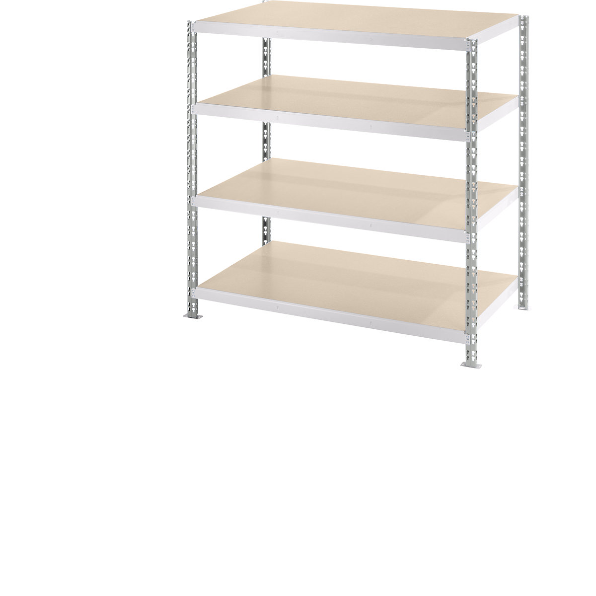 Wide span boltless shelf unit with moulded chipboard shelves, depth 800 mm, standard shelf unit, HxW 1508 x 1550 mm