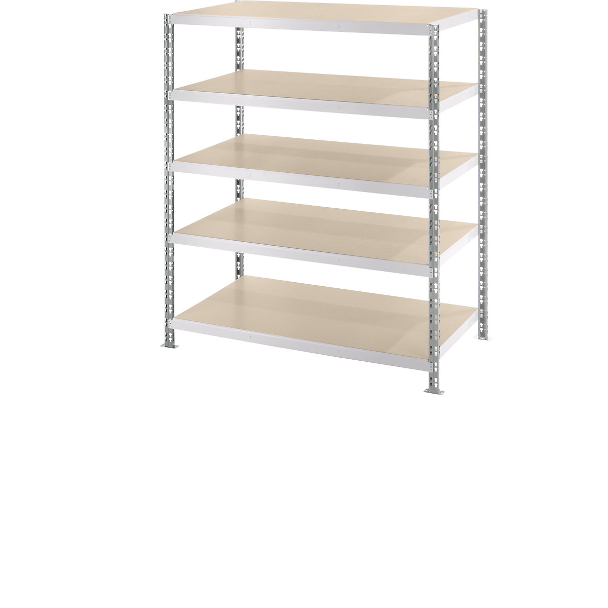 Wide span boltless shelf unit with moulded chipboard shelves, depth 800 mm, standard shelf unit, HxW 1820 x 1550 mm