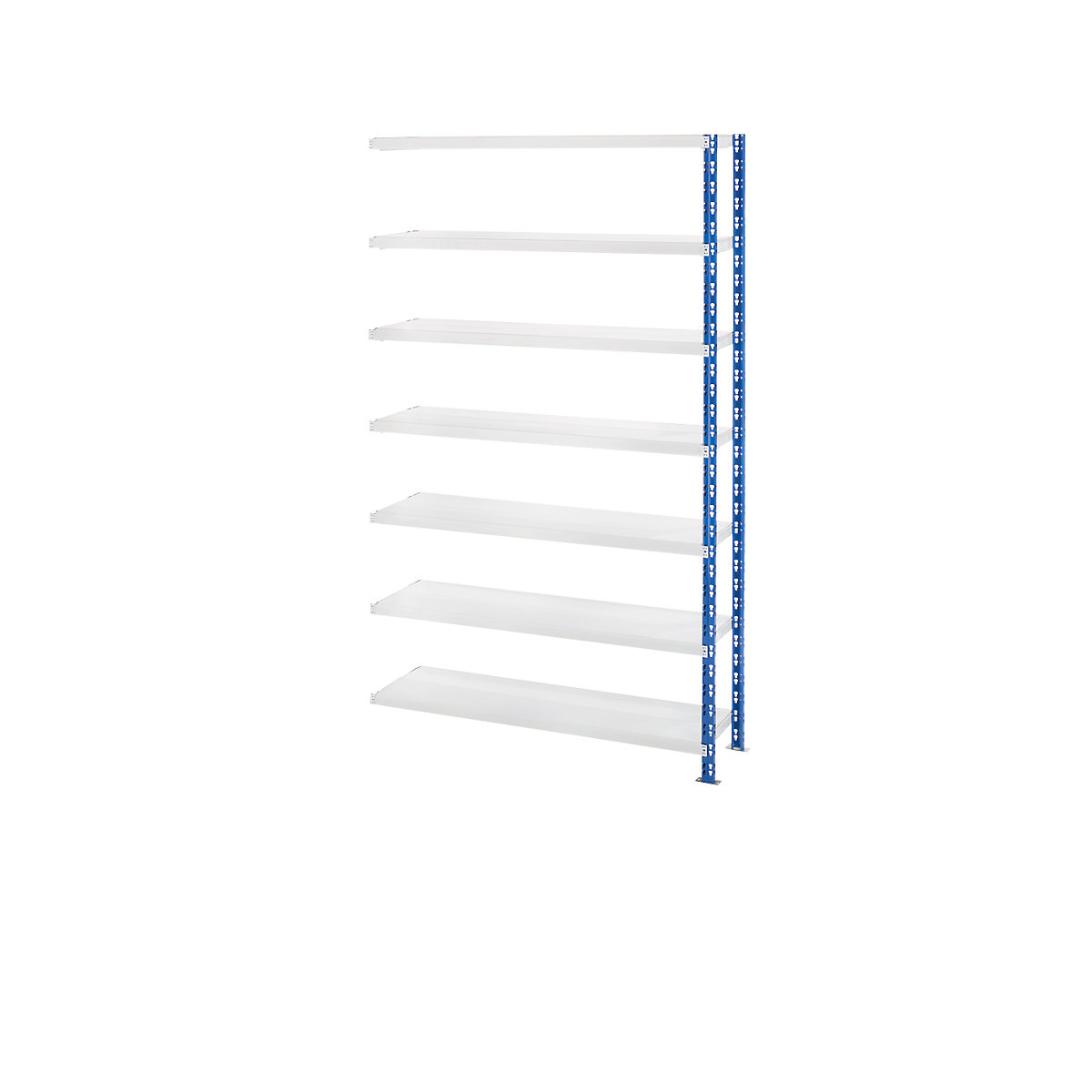 Wide span boltless shelf unit with sheet steel shelves – eurokraft basic, depth 400 mm, extension shelf unit, HxW 2522 x 1525 mm