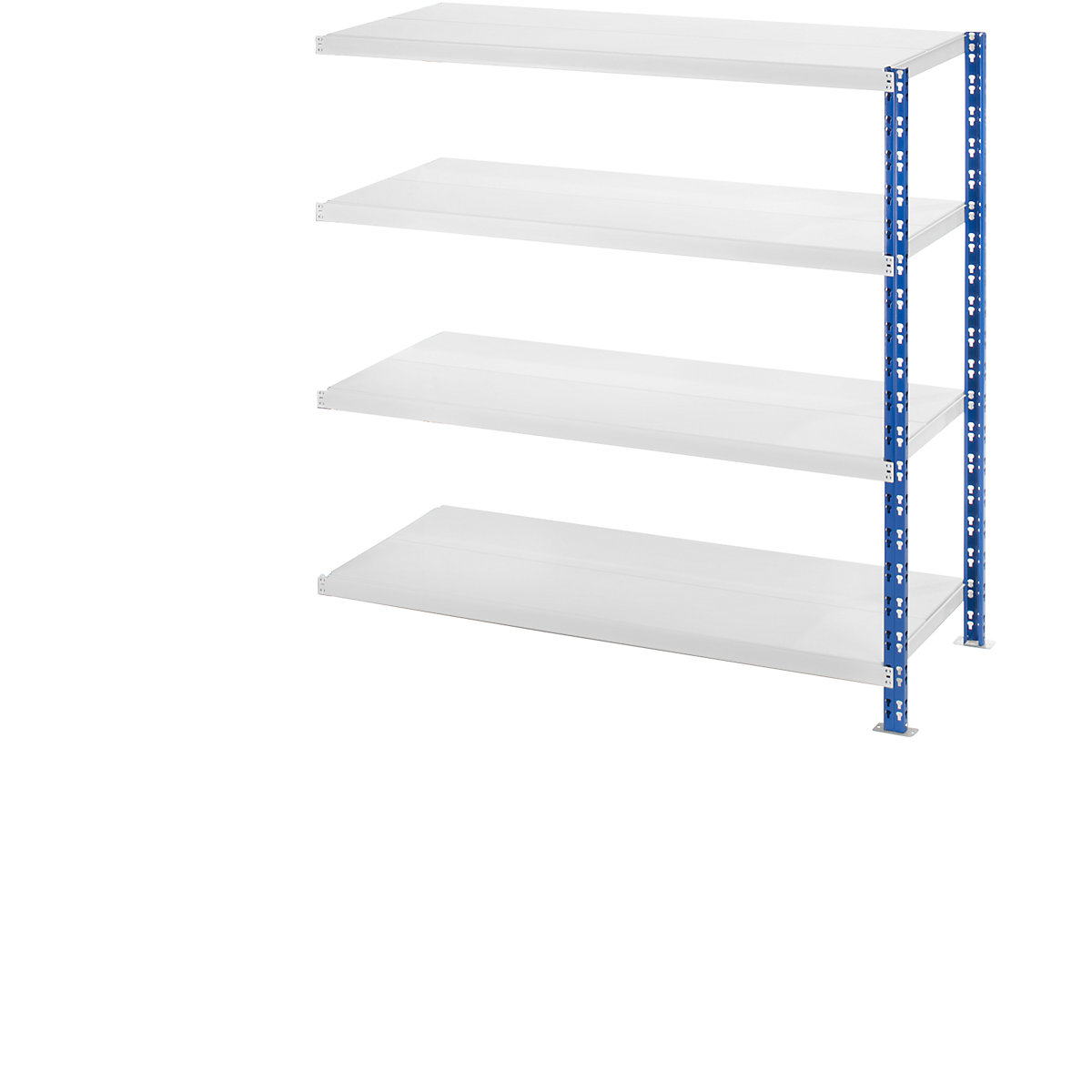 Wide span boltless shelf unit with sheet steel shelves – eurokraft basic
