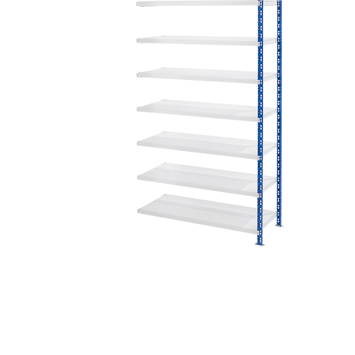 Wide span boltless shelf unit with sheet steel shelves – eurokraft basic, depth 700 mm, extension shelf unit, HxW 2522 x 1525 mm
