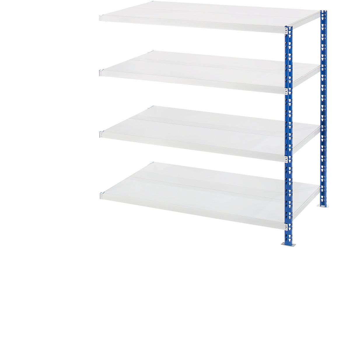 Wide span boltless shelf unit with sheet steel shelves – eurokraft basic, depth 800 mm, extension shelf unit, HxW 1508 x 1525 mm
