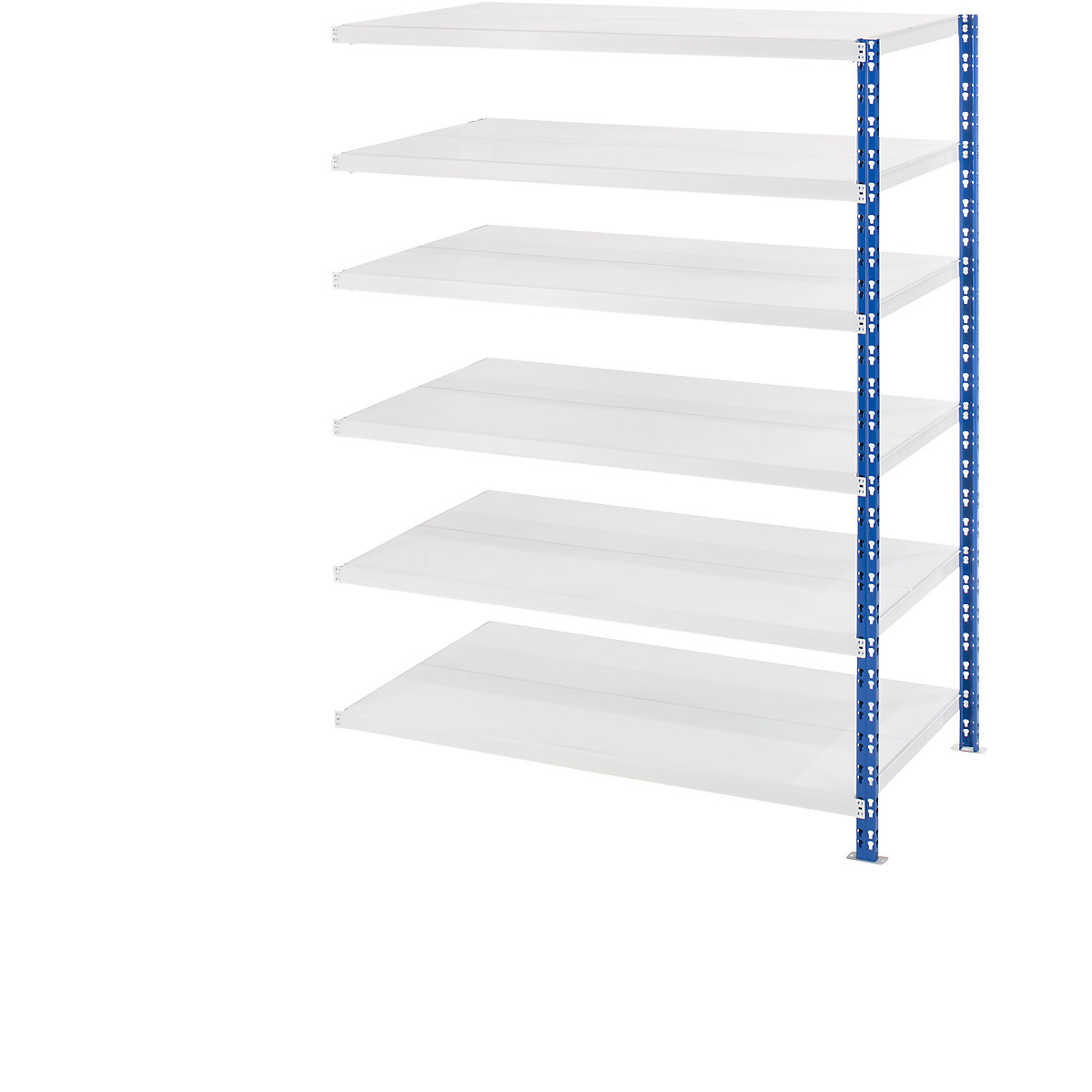 Wide span boltless shelf unit with sheet steel shelves – eurokraft basic, depth 800 mm, extension shelf unit, HxW 1976 x 1525 mm