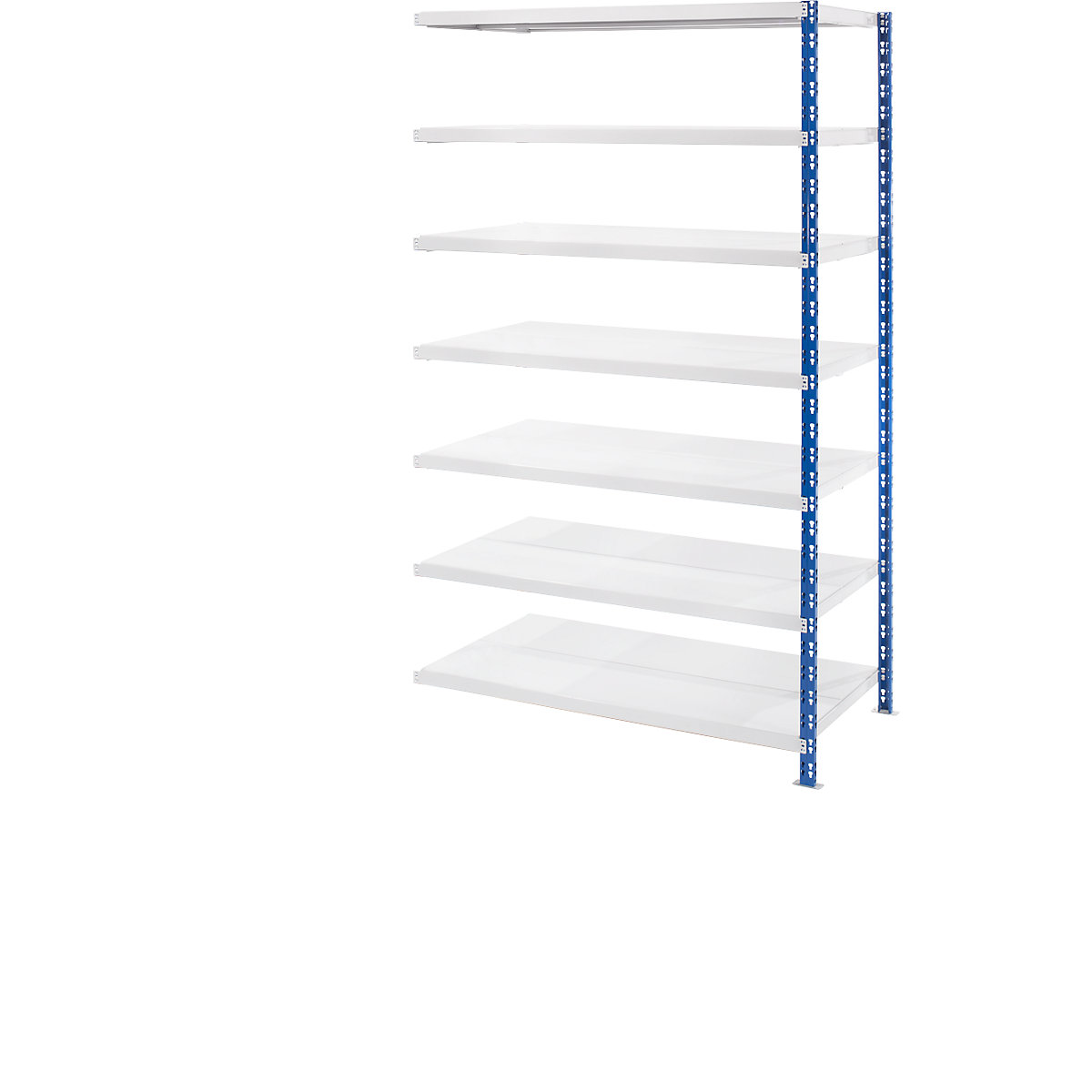Wide span boltless shelf unit with sheet steel shelves – eurokraft basic, depth 800 mm, extension shelf unit, HxW 2522 x 1525 mm