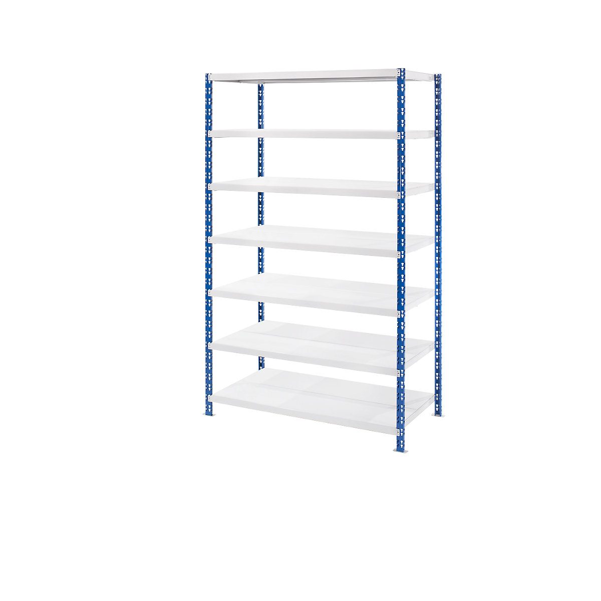 Wide span boltless shelf unit with sheet steel shelves – eurokraft basic, depth 800 mm, standard shelf unit, HxW 2522 x 1550 mm