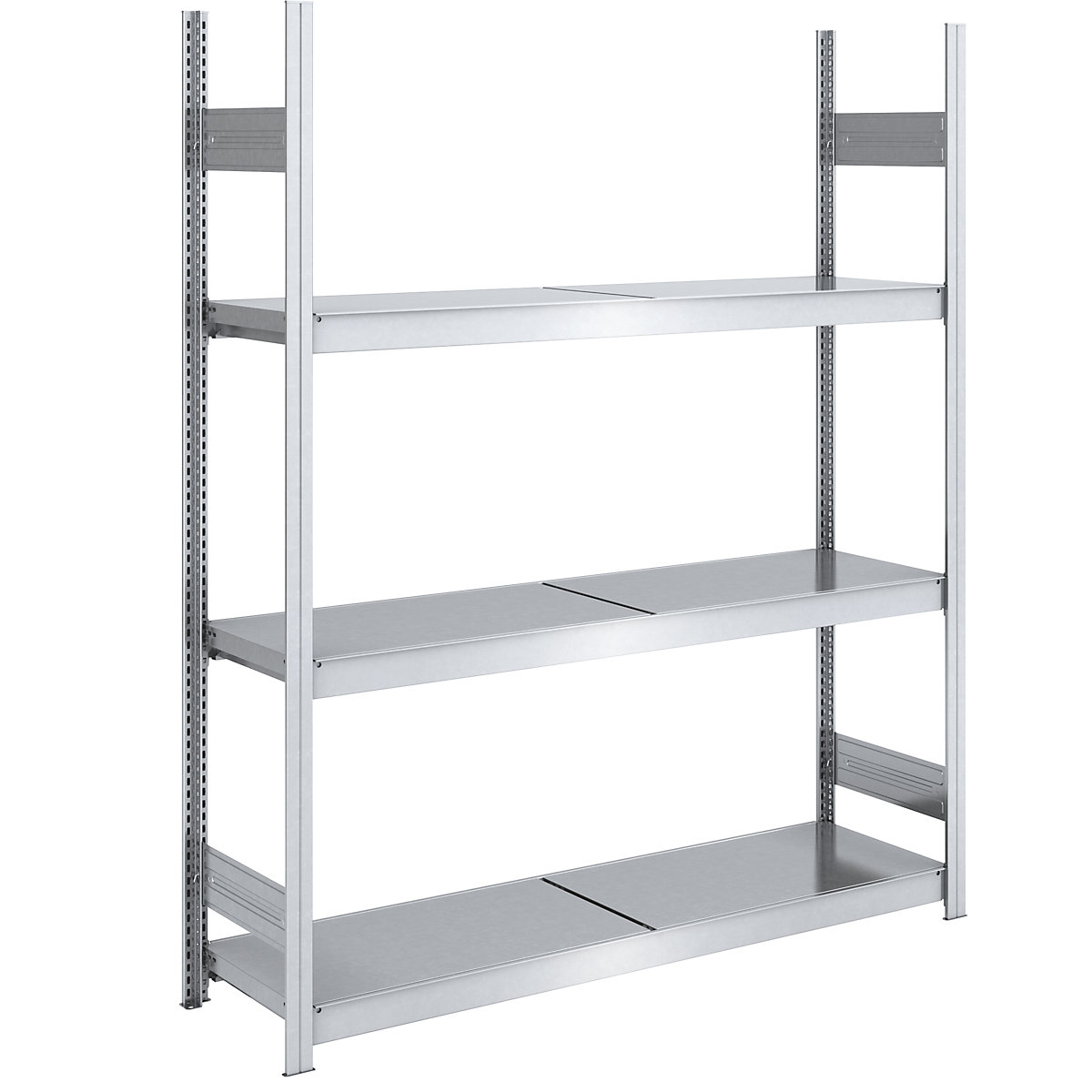 Wide span boltless shelving unit with steel shelves – hofe, height 2000 mm, shelf width 1500 mm, shelf depth 500 mm, standard shelf unit