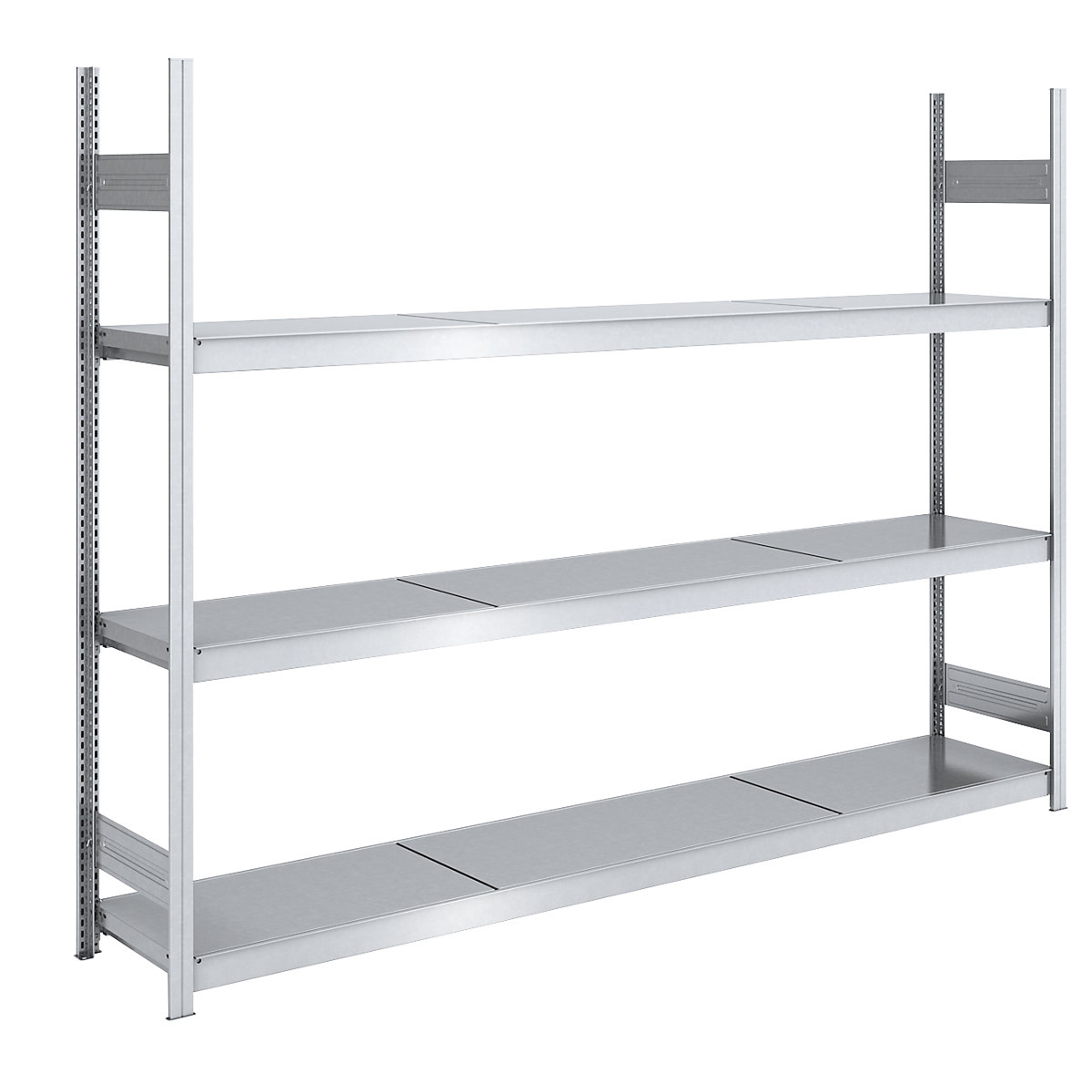 Wide span boltless shelving unit with steel shelves – hofe, height 2000 mm, shelf width 2500 mm, shelf depth 500 mm, standard shelf unit