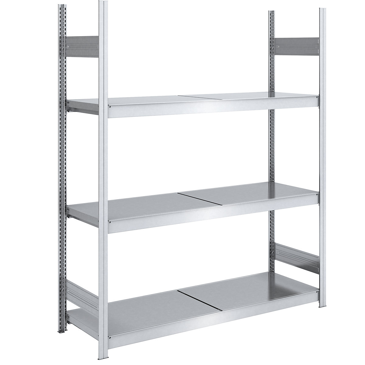 Wide span boltless shelving unit with steel shelves – hofe, height 2000 mm, shelf width 1500 mm, shelf depth 600 mm, standard shelf unit