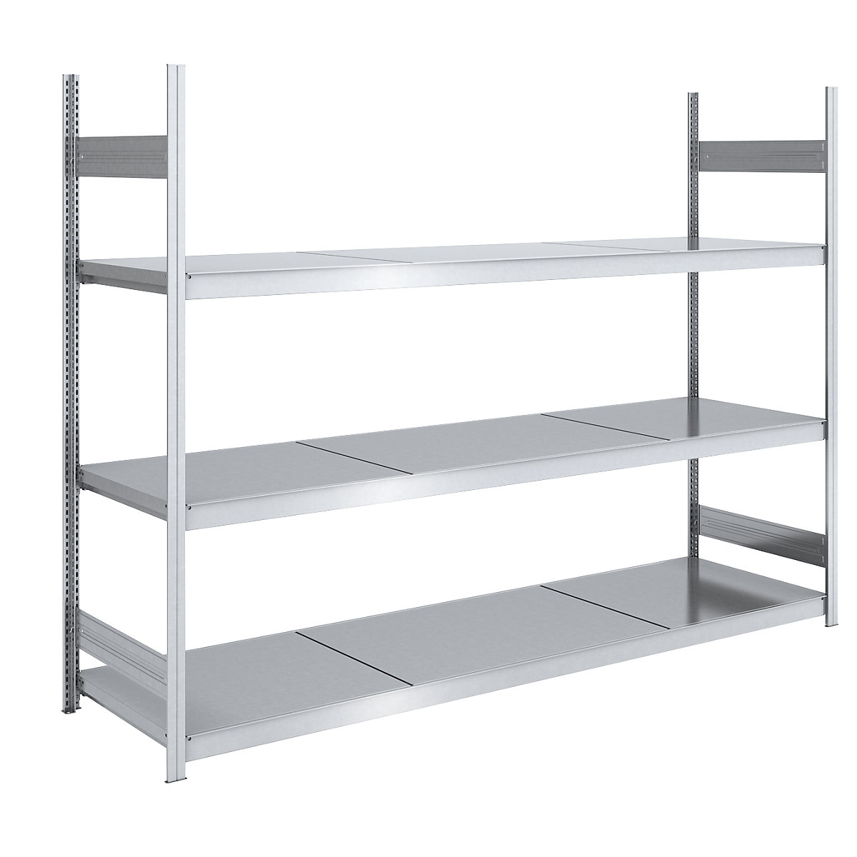 Wide span boltless shelving unit with steel shelves – hofe, height 2000 mm, shelf width 2500 mm, shelf depth 800 mm, standard shelf unit