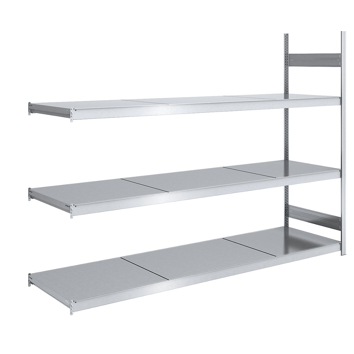 Wide span boltless shelving unit with steel shelves – hofe, height 2000 mm, shelf width 2500 mm, shelf depth 800 mm, extension shelf unit