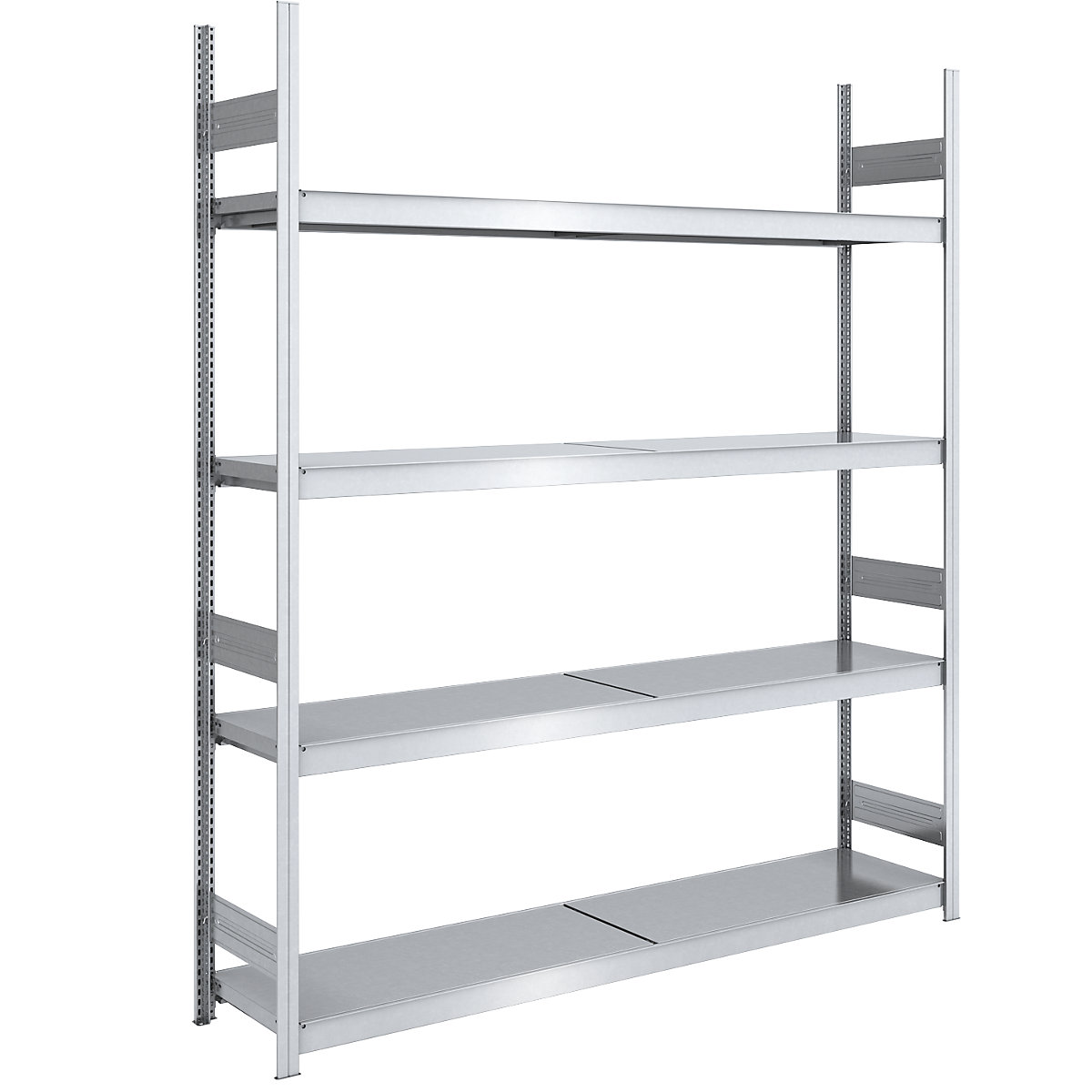 Wide span boltless shelving unit with steel shelves – hofe, height 2500 mm, shelf width 2000 mm, shelf depth 500 mm, standard shelf unit