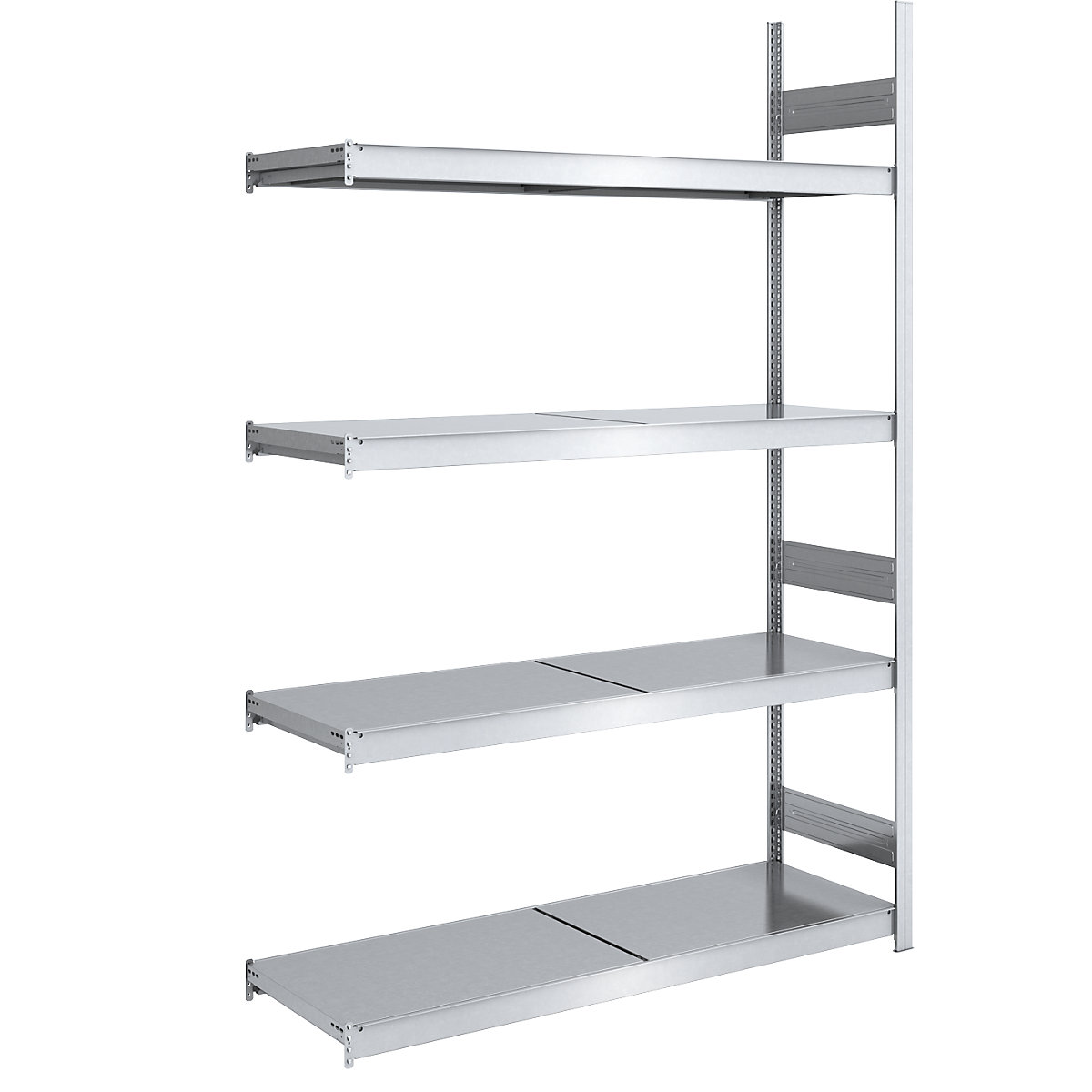 Wide span boltless shelving unit with steel shelves – hofe, height 2500 mm, shelf width 1500 mm, shelf depth 600 mm, extension shelf unit