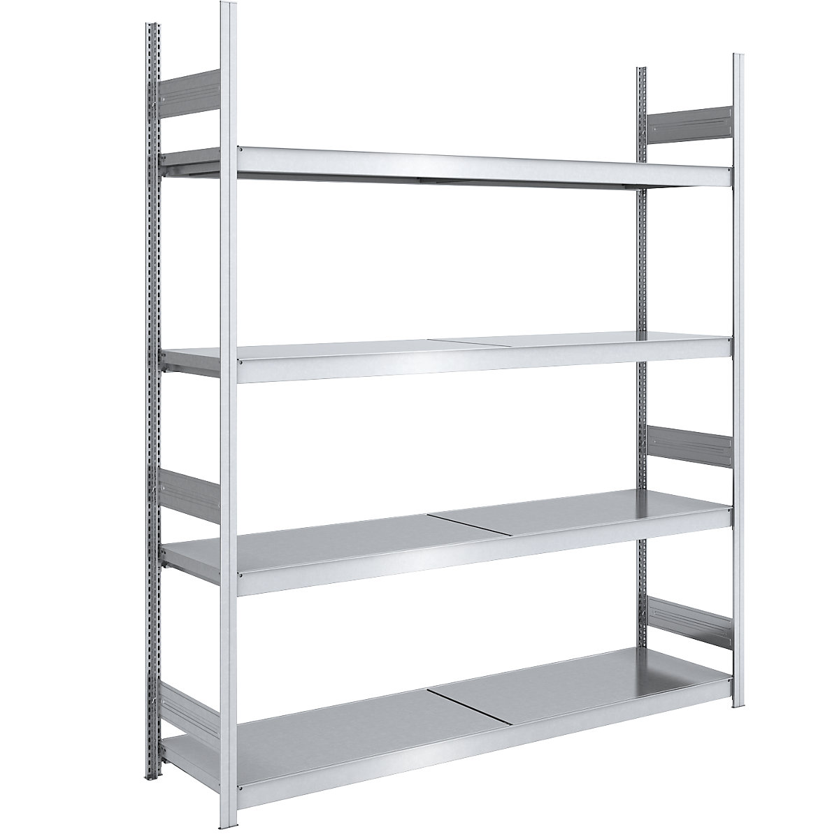 Wide span boltless shelving unit with steel shelves – hofe, height 2500 mm, shelf width 2000 mm, shelf depth 600 mm, standard shelf unit