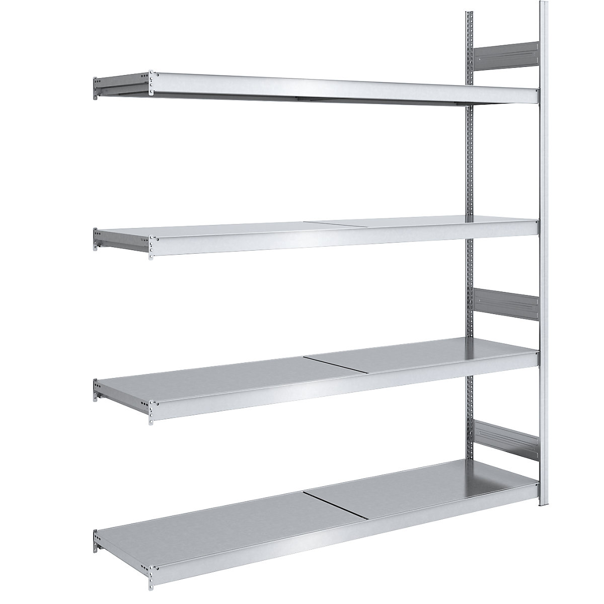 Wide span boltless shelving unit with steel shelves – hofe, height 2500 mm, shelf width 2000 mm, shelf depth 600 mm, extension shelf unit