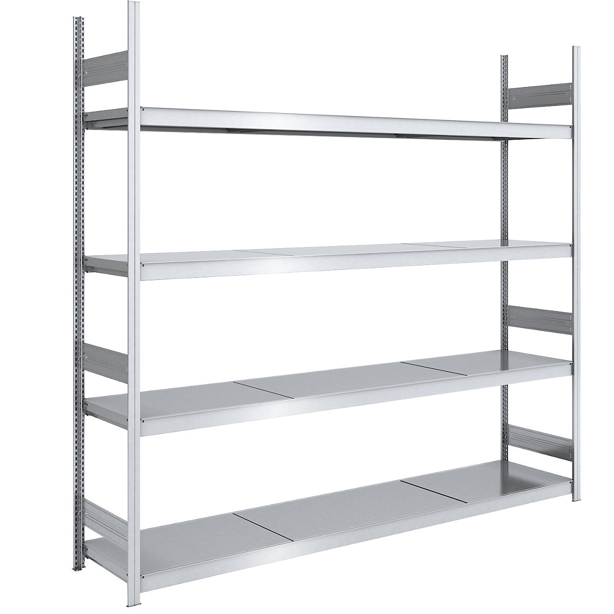Wide span boltless shelving unit with steel shelves – hofe, height 2500 mm, shelf width 2500 mm, shelf depth 600 mm, standard shelf unit
