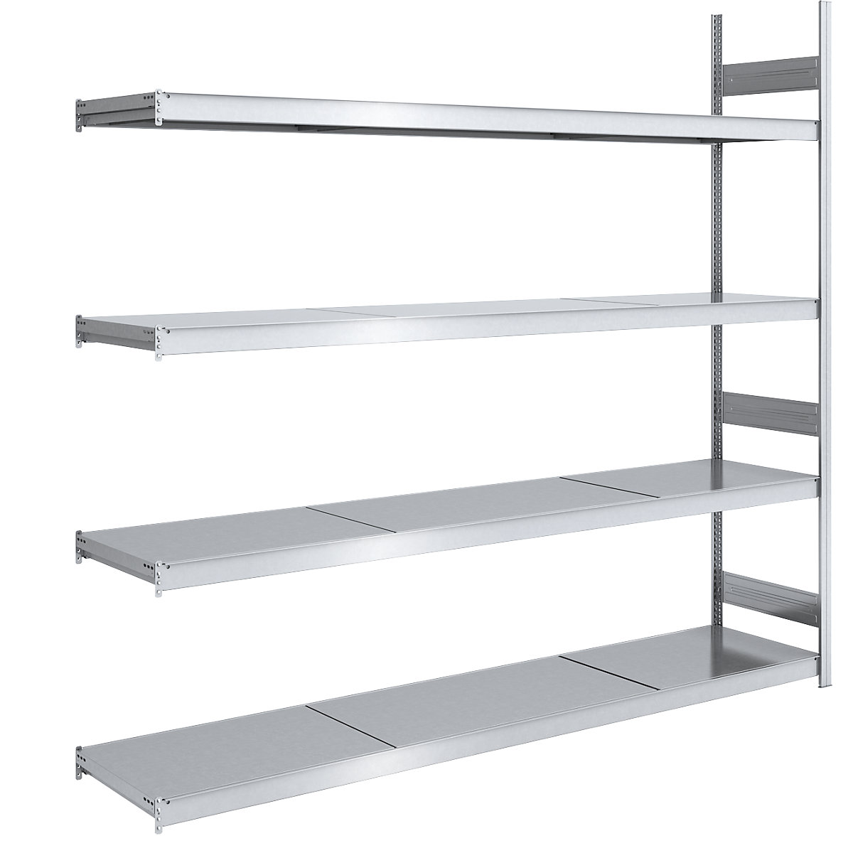 Wide span boltless shelving unit with steel shelves – hofe, height 2500 mm, shelf width 2500 mm, shelf depth 600 mm, extension shelf unit