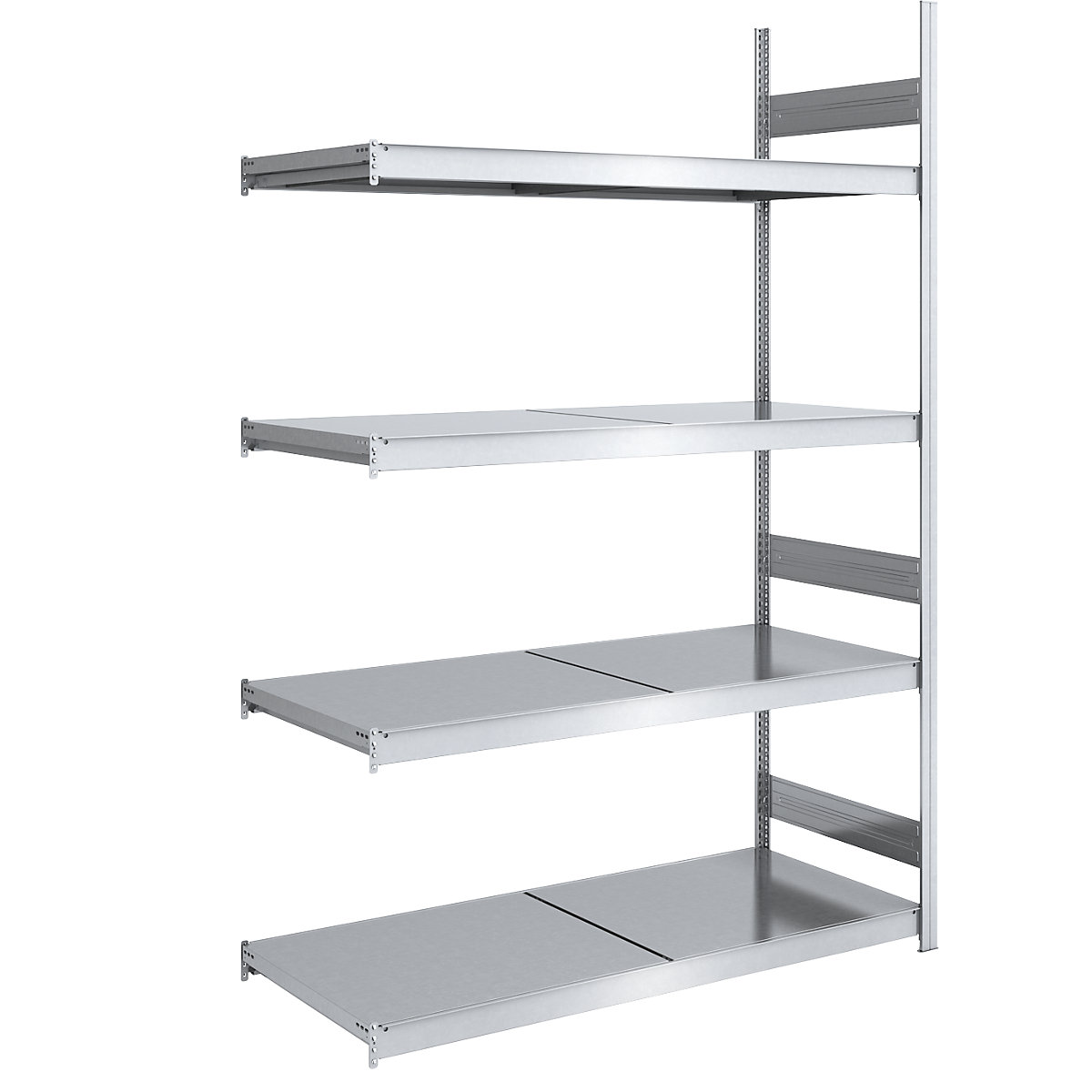 Wide span boltless shelving unit with steel shelves – hofe, height 2500 mm, shelf width 1500 mm, shelf depth 800 mm, extension shelf unit
