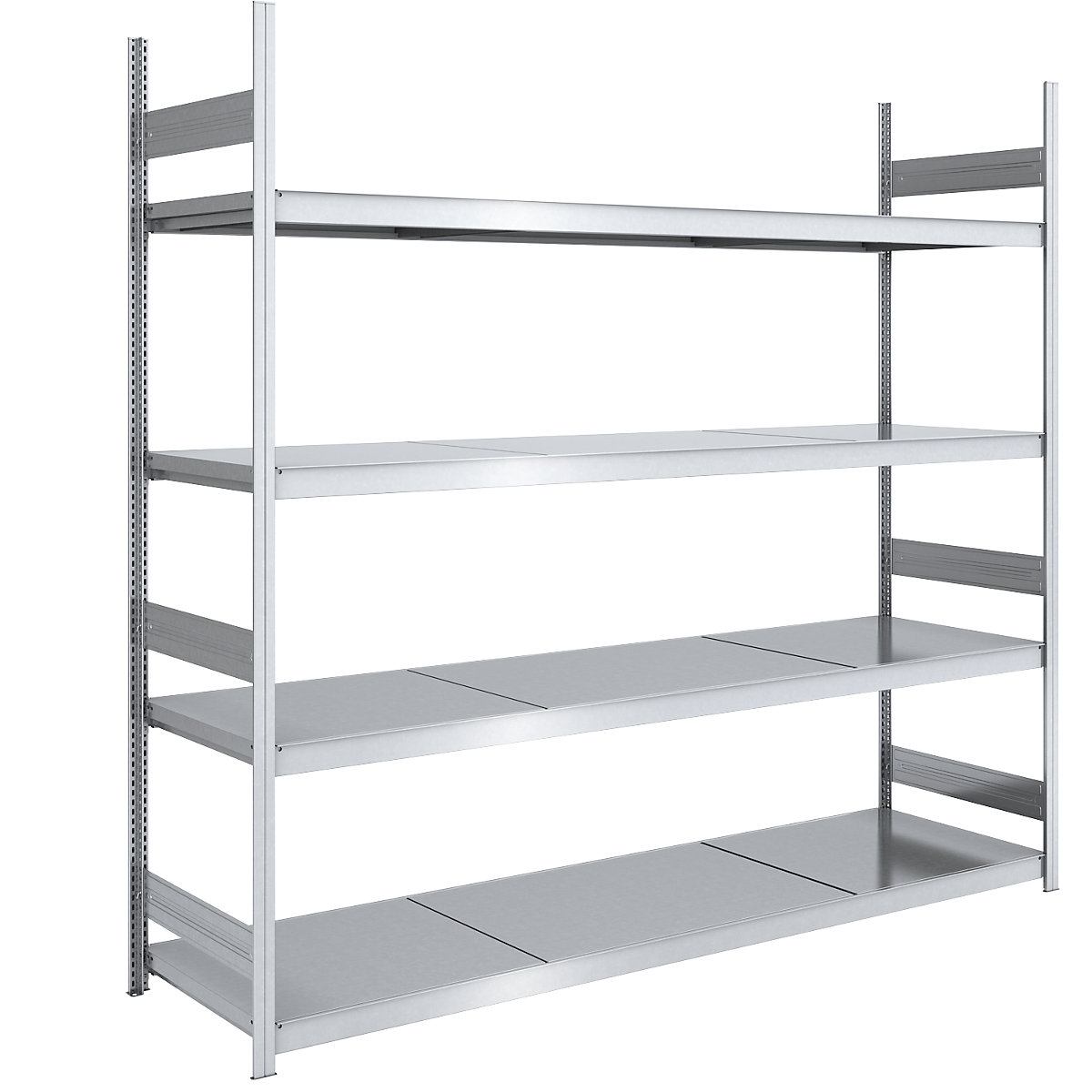 Wide span boltless shelving unit with steel shelves – hofe, height 2500 mm, shelf width 2500 mm, shelf depth 800 mm, standard shelf unit