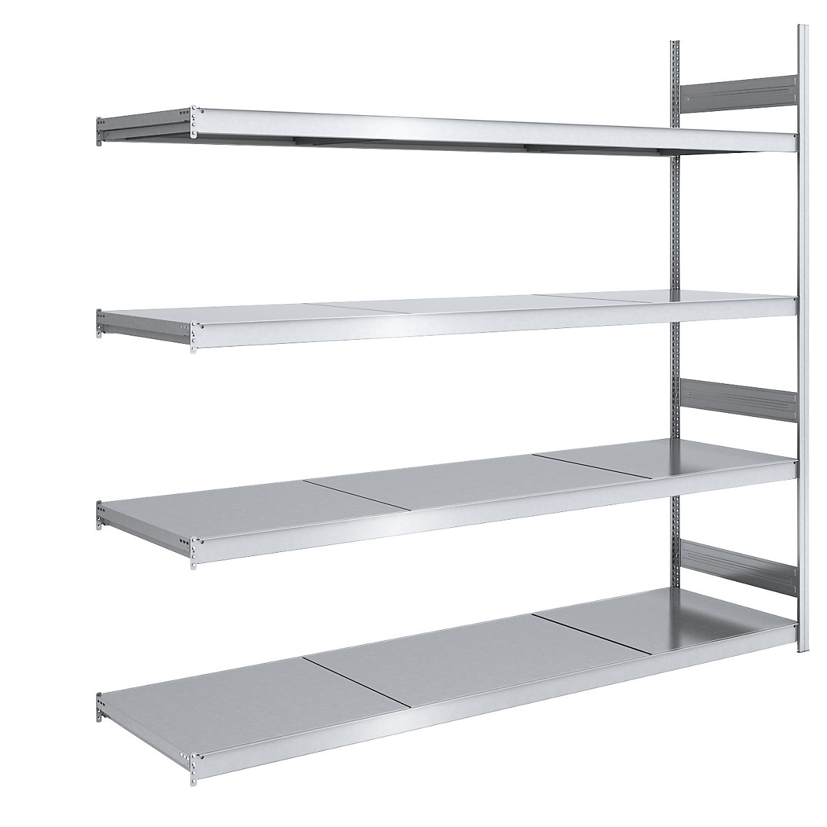 Wide span boltless shelving unit with steel shelves – hofe, height 2500 mm, shelf width 2500 mm, shelf depth 800 mm, extension shelf unit