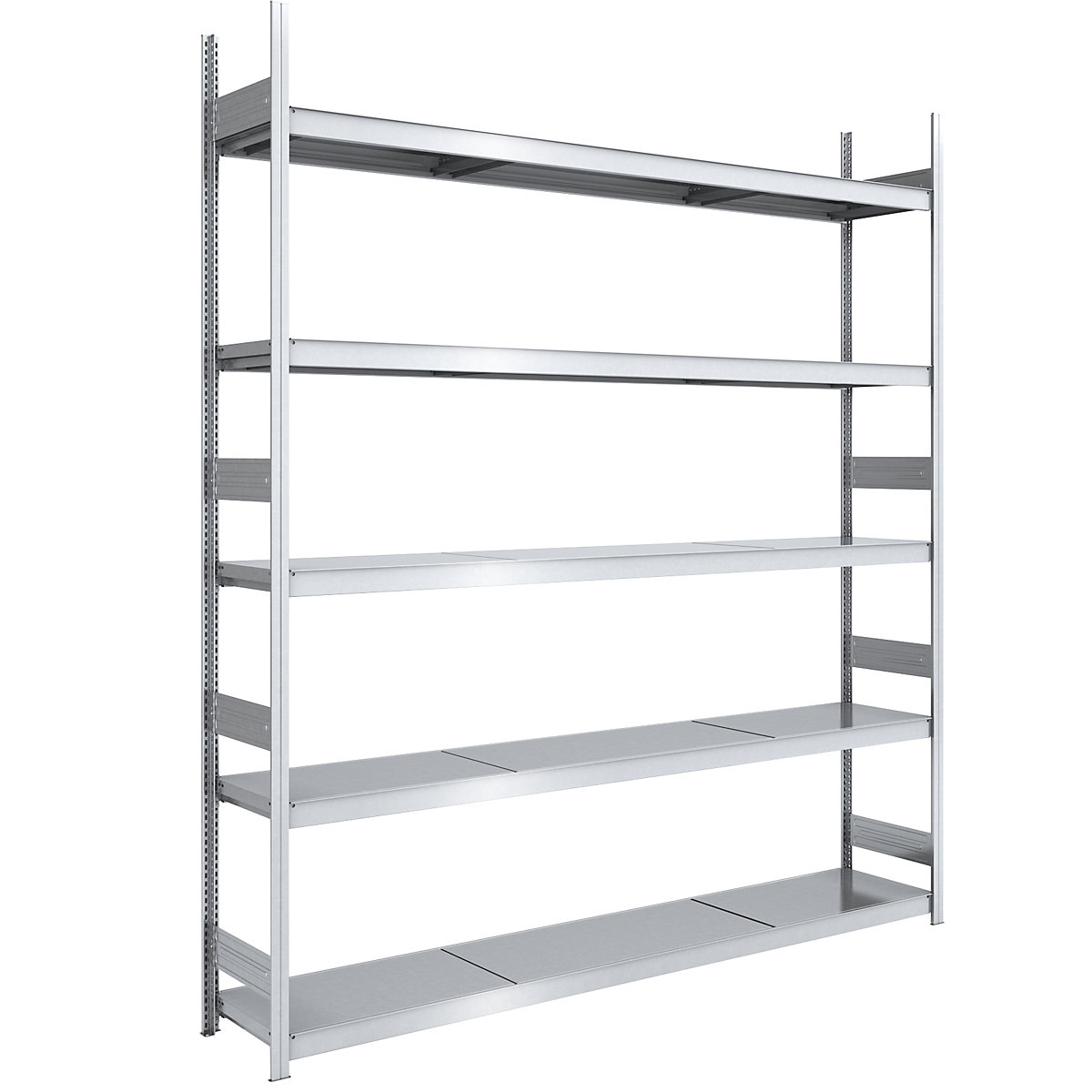 Wide span boltless shelving unit with steel shelves – hofe, height 3000 mm, shelf width 2500 mm, shelf depth 500 mm, standard shelf unit
