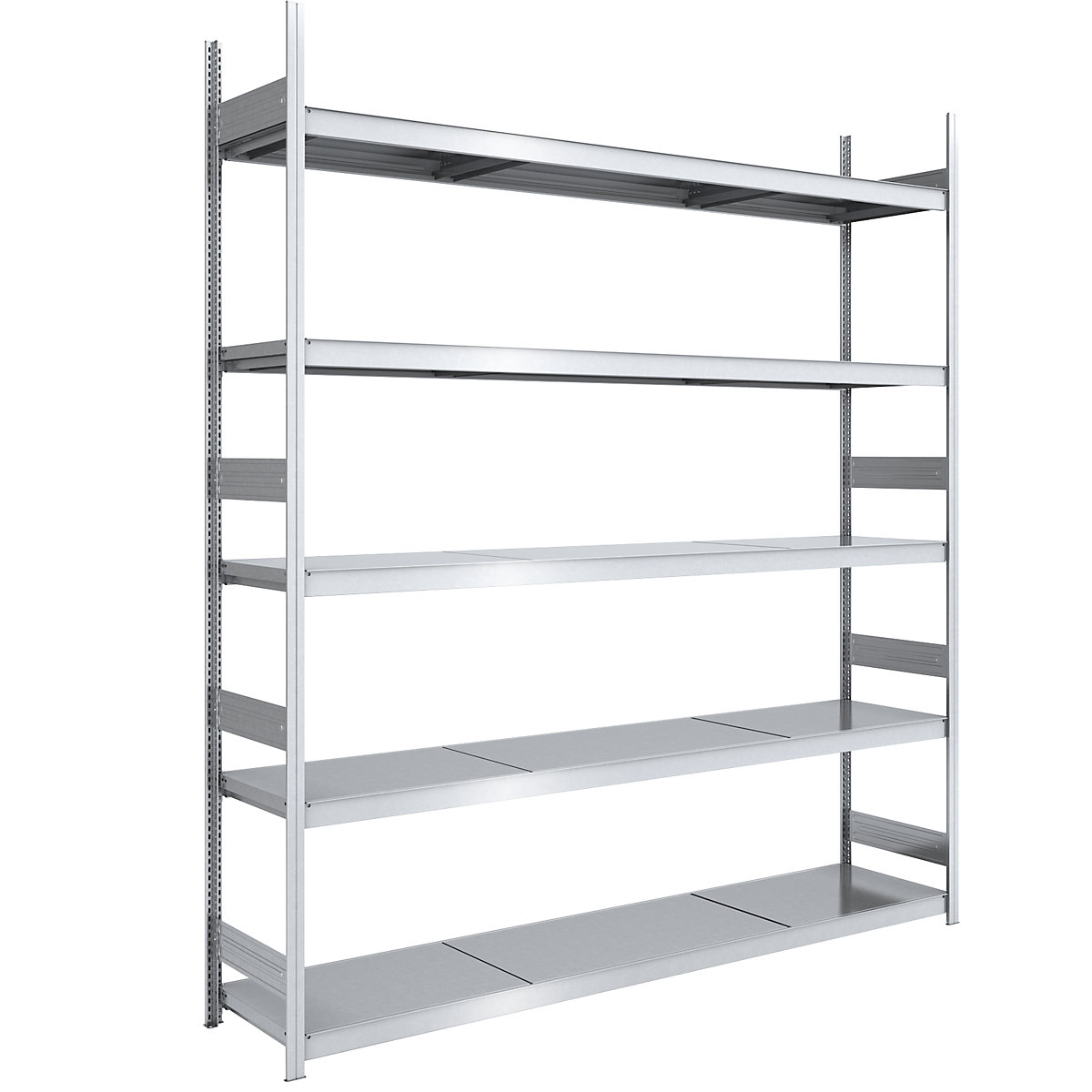 Wide span boltless shelving unit with steel shelves – hofe, height 3000 mm, shelf width 2500 mm, shelf depth 600 mm, standard shelf unit