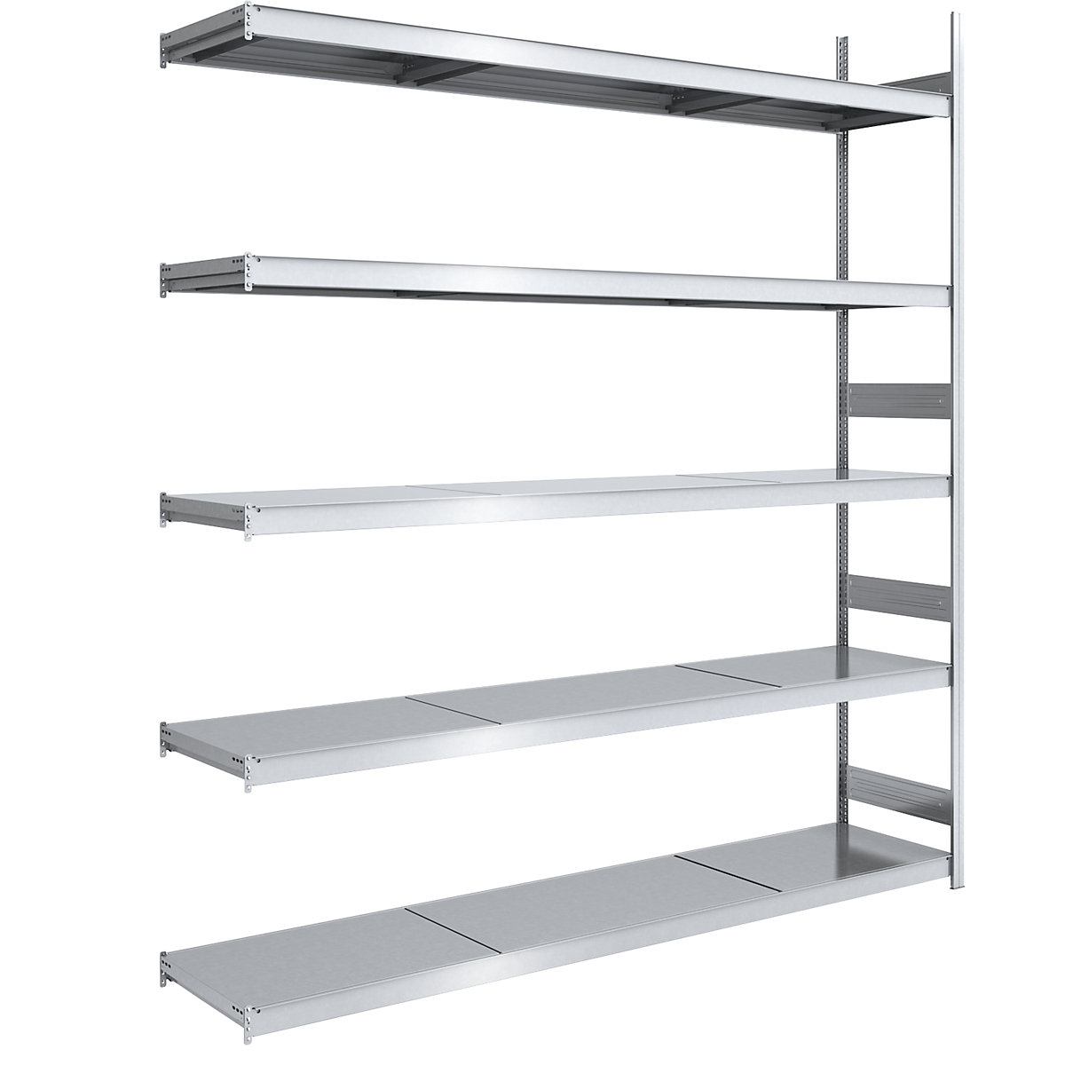 Wide span boltless shelving unit with steel shelves – hofe, height 3000 mm, shelf width 2500 mm, shelf depth 600 mm, extension shelf unit
