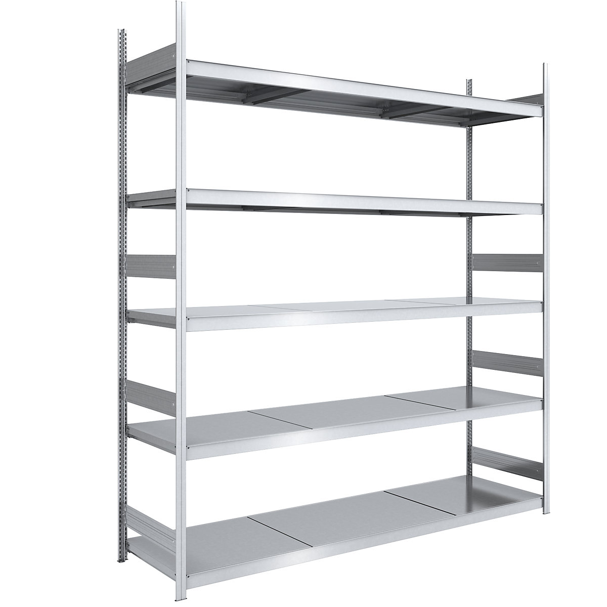 Wide span boltless shelving unit with steel shelves – hofe, height 3000 mm, shelf width 2500 mm, shelf depth 800 mm, standard shelf unit