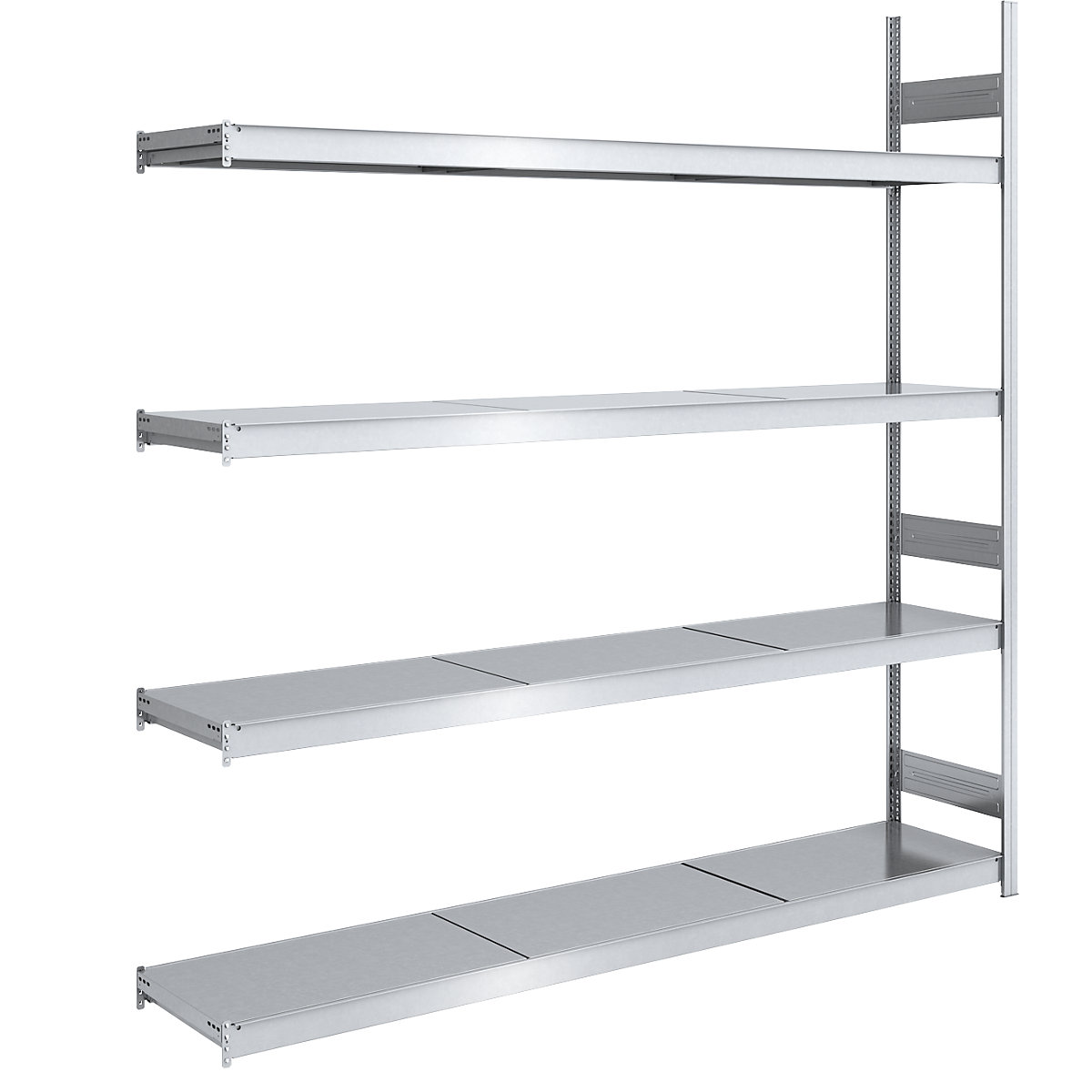 Wide span boltless shelving unit, zinc plated hofe shelf WxD 2250 x