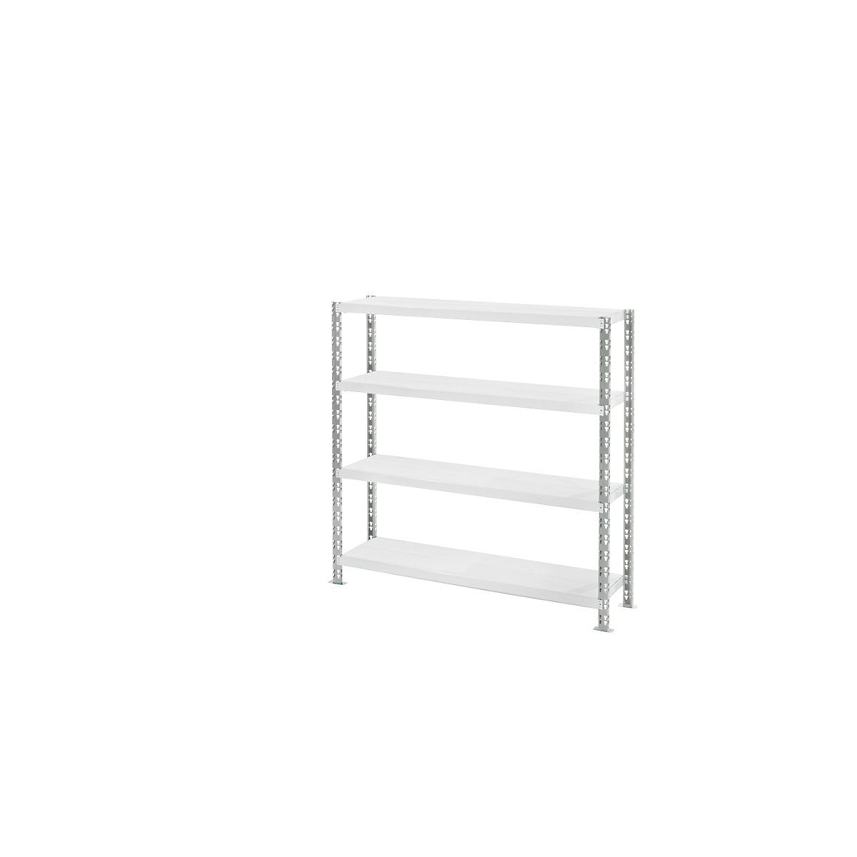 Wide span shelf unit with sheet steel shelves