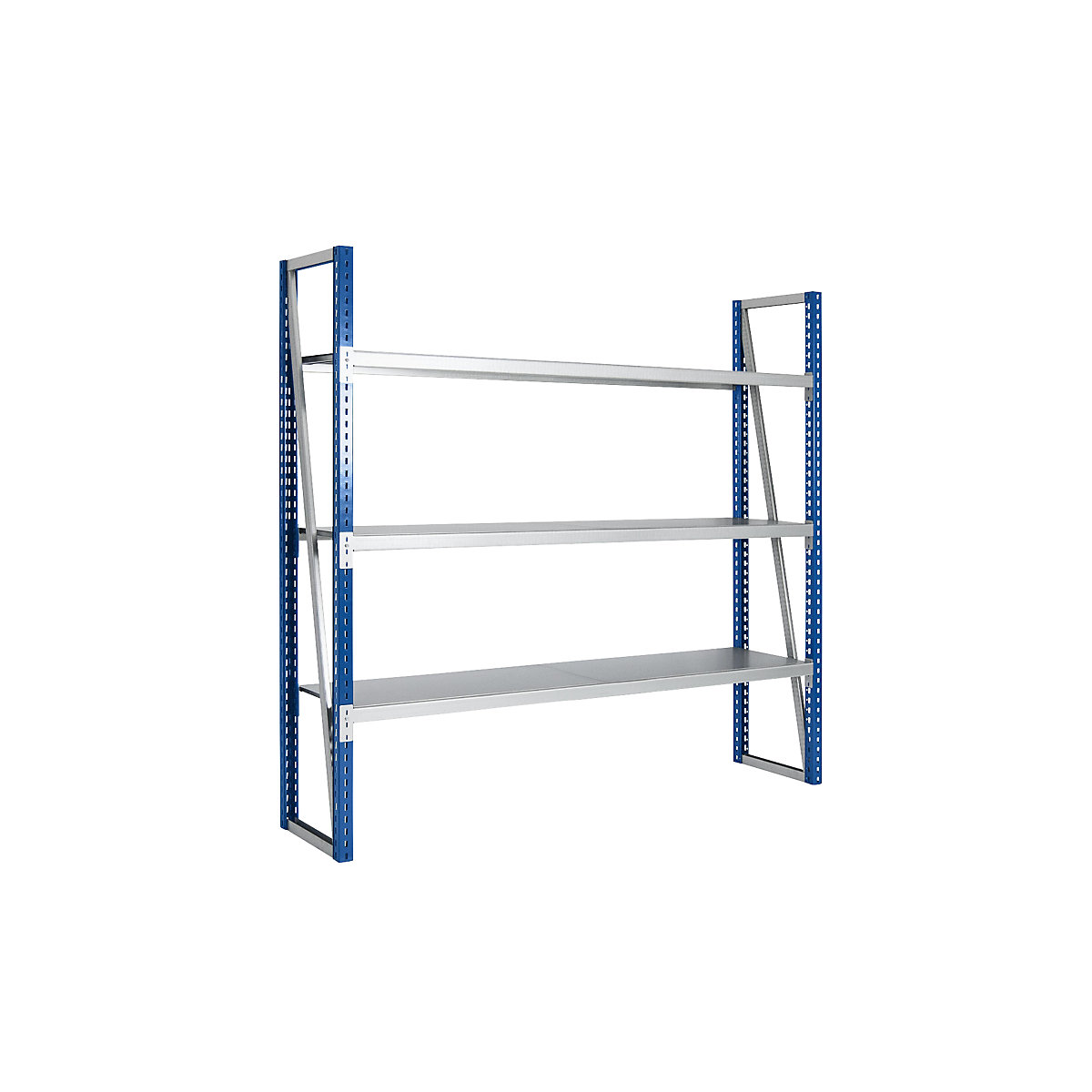 Wide span shelving, coloured – eurokraft pro, HxD 1990 x 500 mm, standard shelf unit, gentian blue RAL 5010