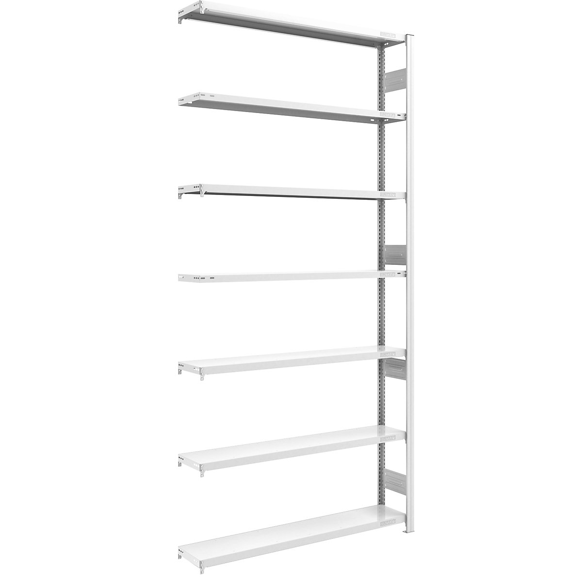 Heavy duty boltless shelving unit, grey, double sided – hofe, shelf unit height 3000 mm, 7 shelves, extension shelf unit, WxD 1300 x 300 mm-5