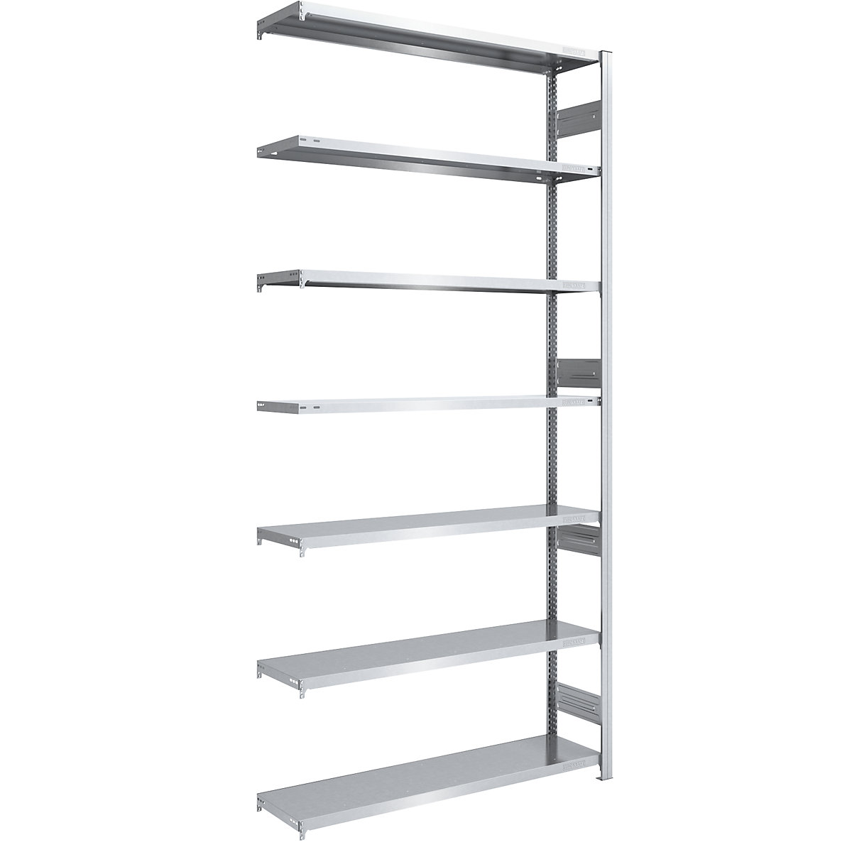 Heavy duty boltless shelving unit, zinc plated, double sided - hofe