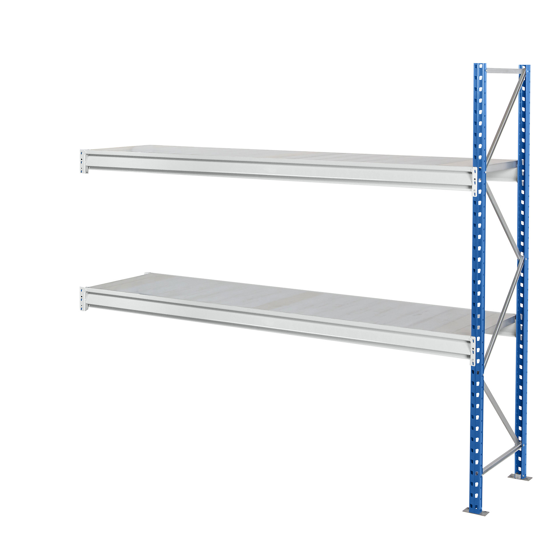 Heavy duty wide span shelving with steel shelf panels frame colour