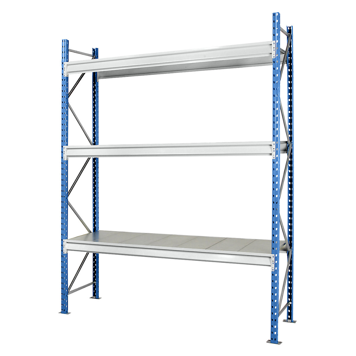 Heavy duty wide span shelving with steel shelf panels, frame colour blue, HxWxD 2496 x 2410 x 1000 mm, standard shelf unit-11