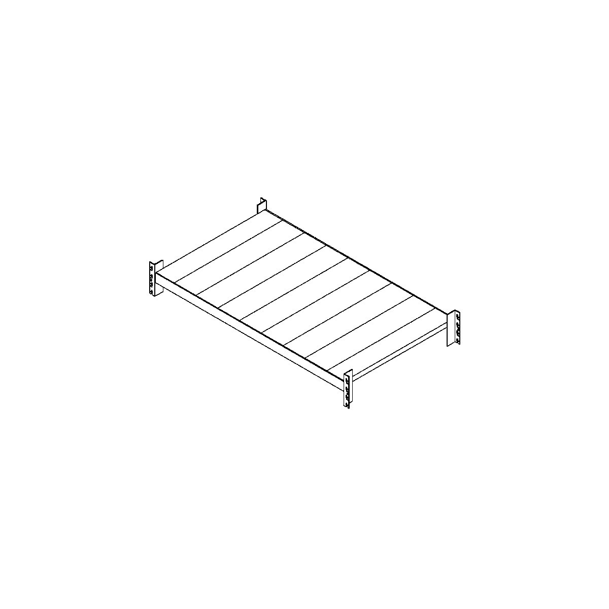 Shelf level for heavy duty shelf unit – eurokraft pro, length of cross-piece 1350 mm, LxD 1350x600 mm, flame red RAL 3000-1