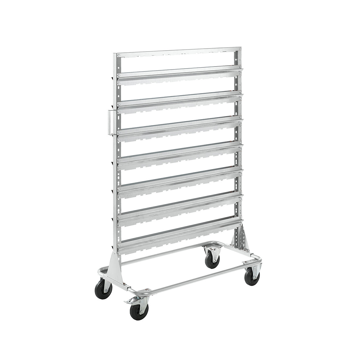 Mobile rack, height 1588 mm, mobile rack for 84 open fronted storage bins, light grey-3