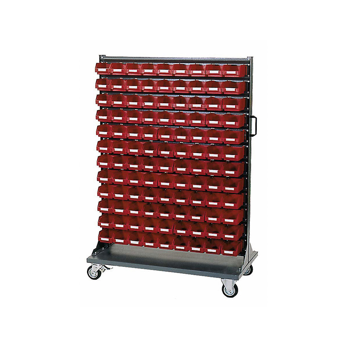 Storage shelf unit dolly, with open fronted storage bins, height 1485 mm-3