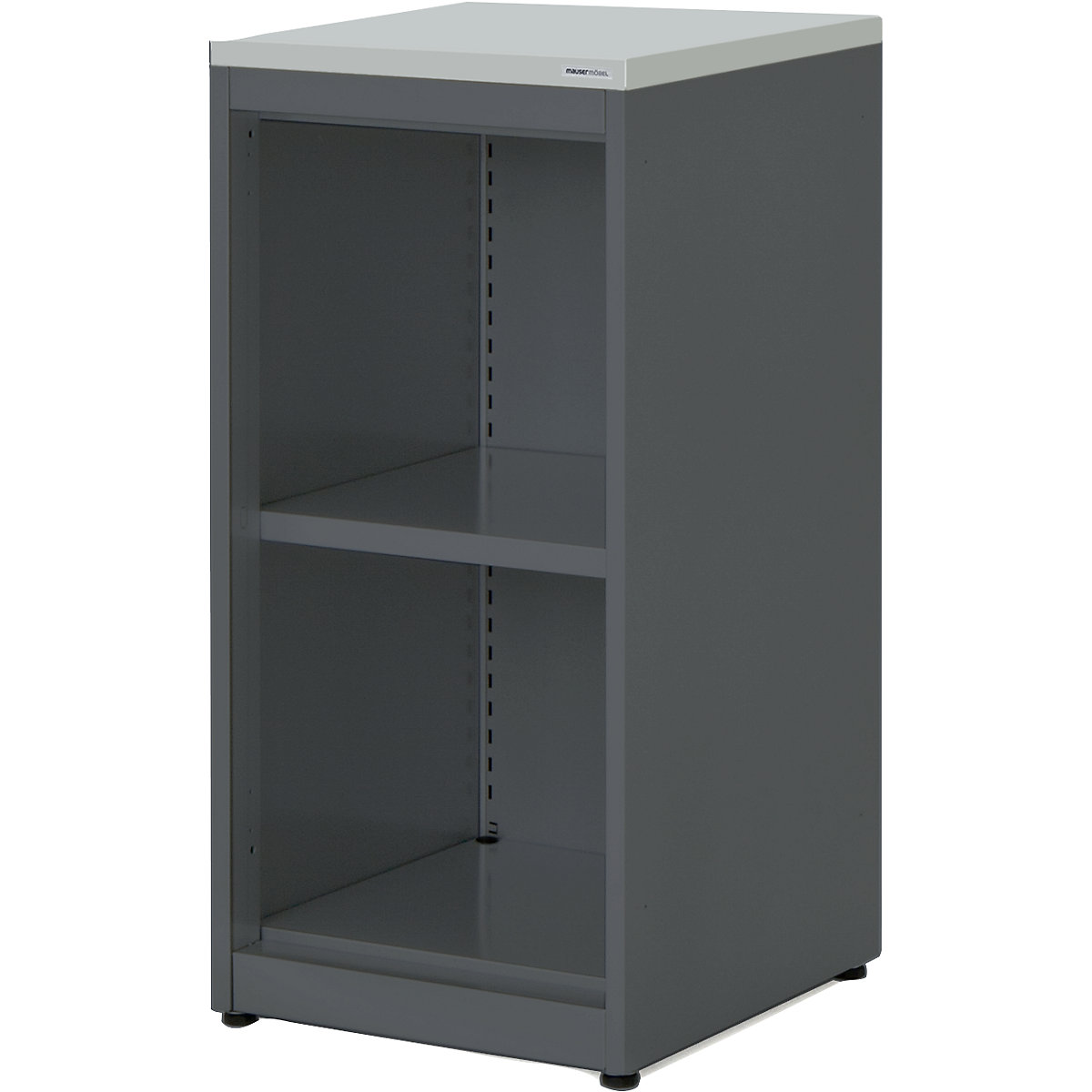 Combination shelf unit – mauser, HxWxD 830 x 400 x 432 mm, plastic panel, 1 shelf, charcoal / light grey-5